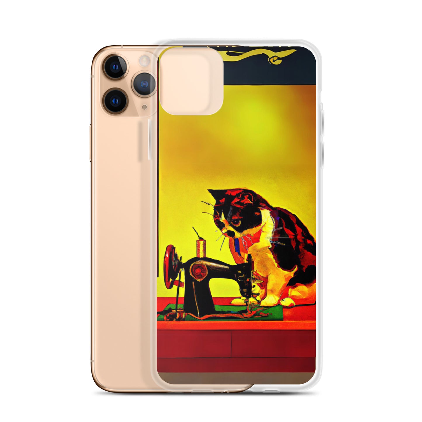 iPhone® "Sewing Cats" Clear Phone Case Design – The Perfect Gift for People who Love to Sew