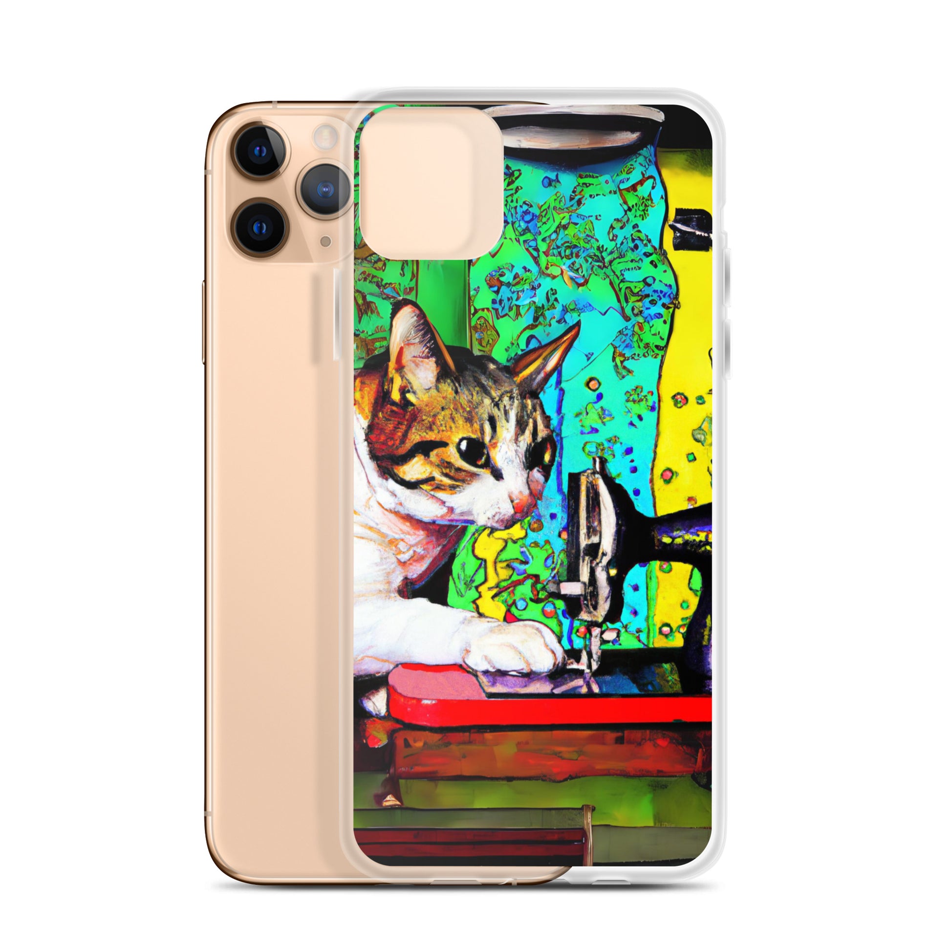 iPhone® "Sewing Cats" Clear Phone Case Design – The Perfect Gift for People who Love to Sew