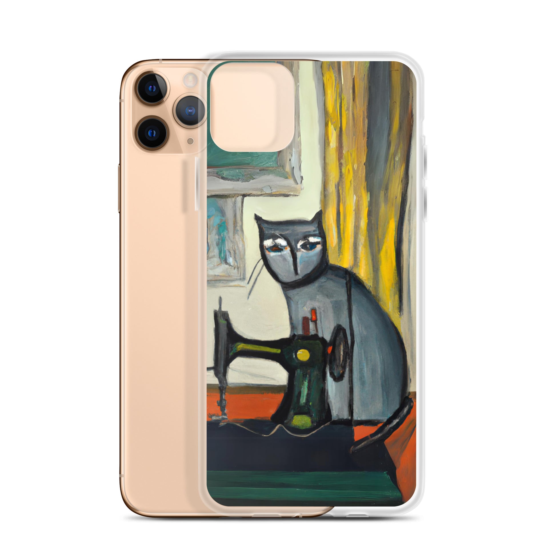 iPhone® "Sewing Cats" Clear Phone Case Design – The Perfect Gift for People who Love to Sew