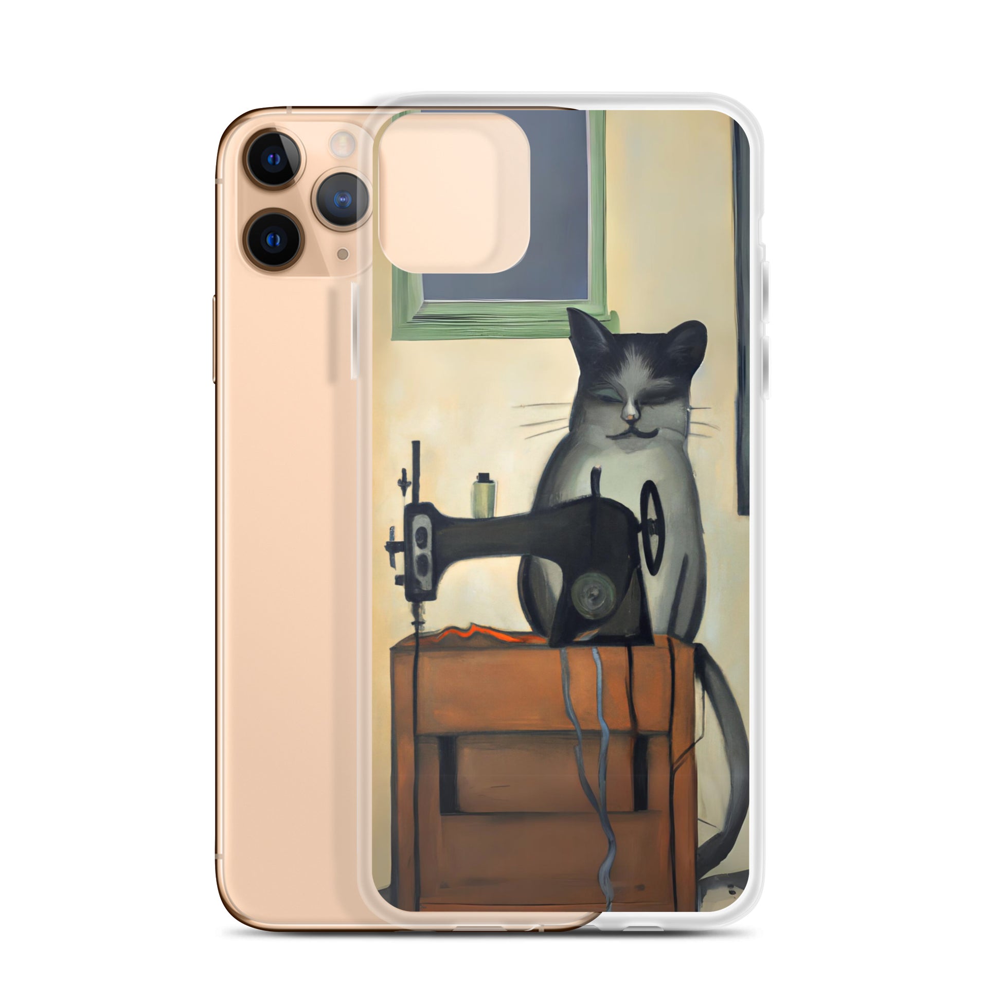 iPhone® "Sewing Cats" Clear Phone Case Design – The Perfect Gift for People who Love to Sew