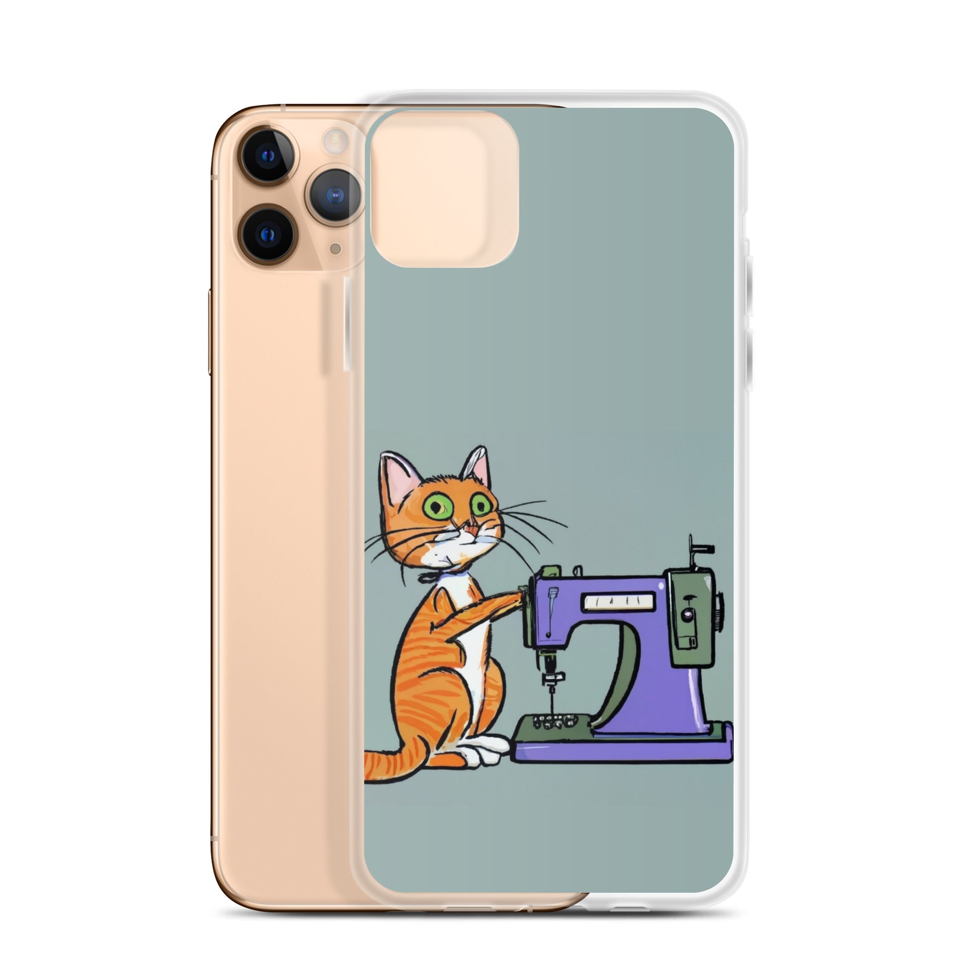 iPhone® "Sewing Cats" Clear Phone Case Design – The Perfect Gift for People who Love to Sew