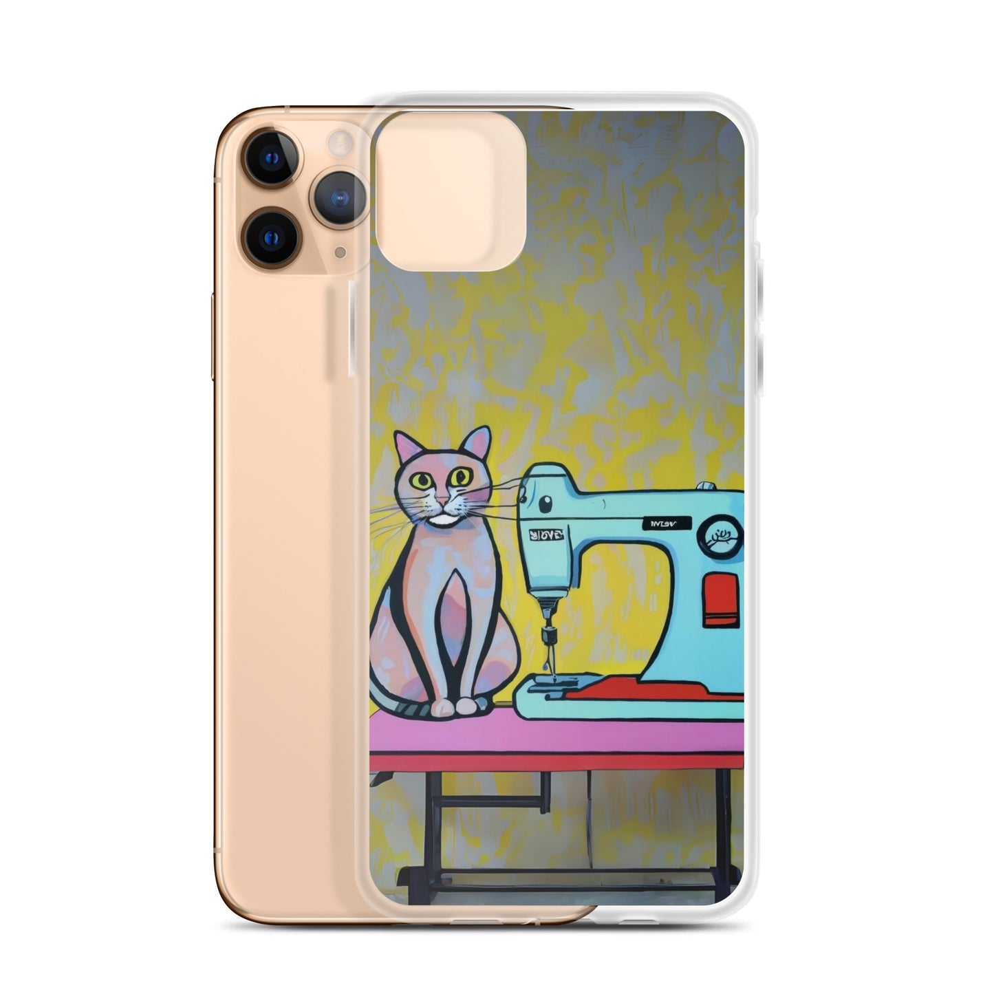 iPhone® "Sewing Cats" Clear Phone Case Design – The Perfect Gift for People who Love to Sew