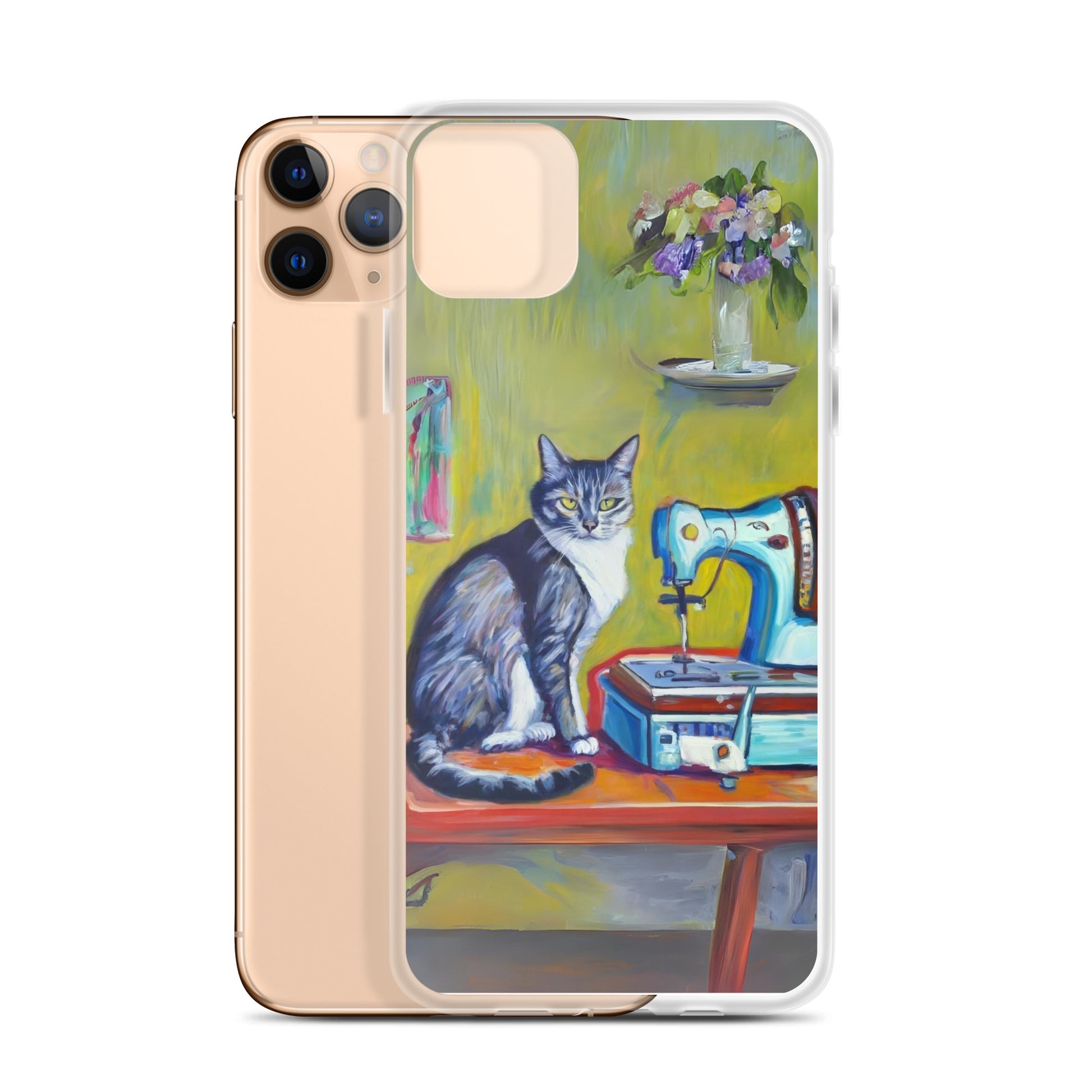 iPhone® "Sewing Cats" Clear Phone Case Design – The Perfect Gift for People who Love to Sew