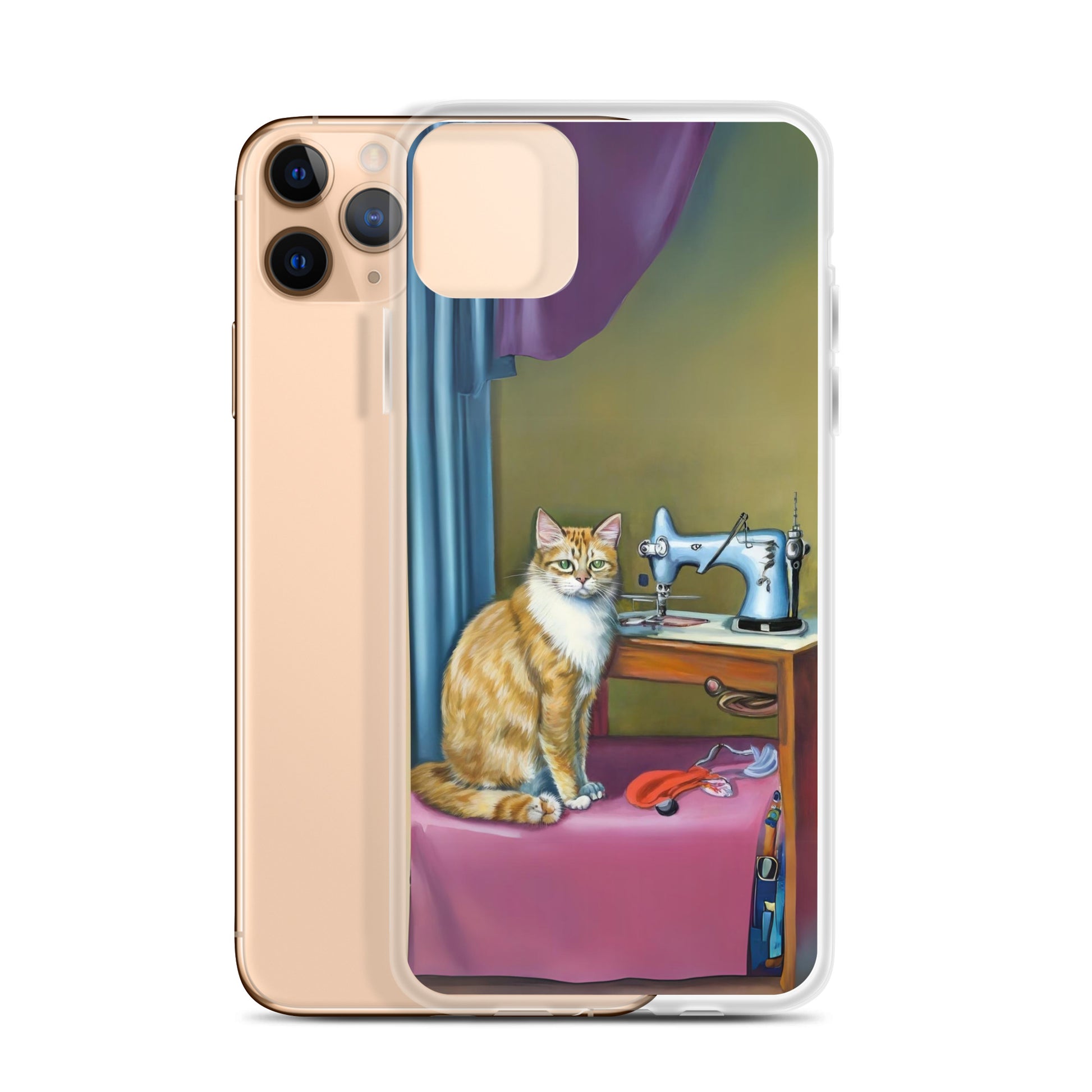 iPhone® "Sewing Cats" Clear Phone Case Design – The Perfect Gift for People who Love to Sew