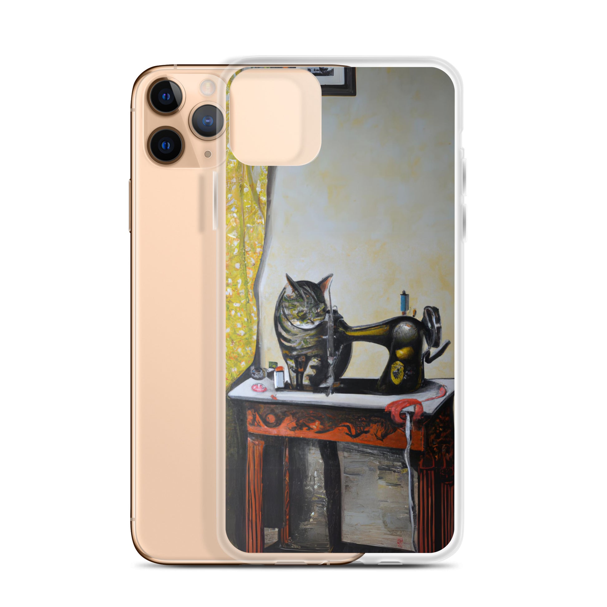 iPhone® "Sewing Cats" Clear Phone Case Design – The Perfect Gift for People who Love to Sew