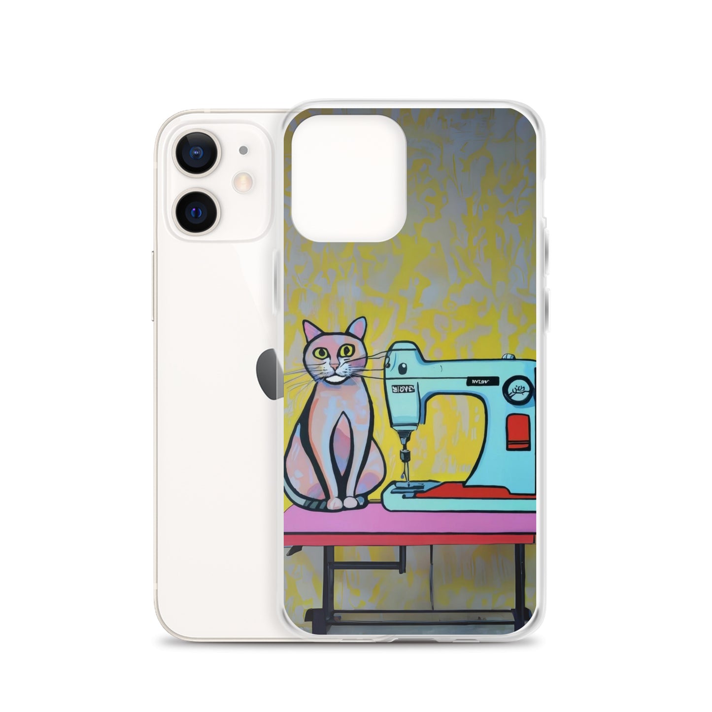 iPhone® "Sewing Cats" Clear Phone Case Design – The Perfect Gift for People who Love to Sew