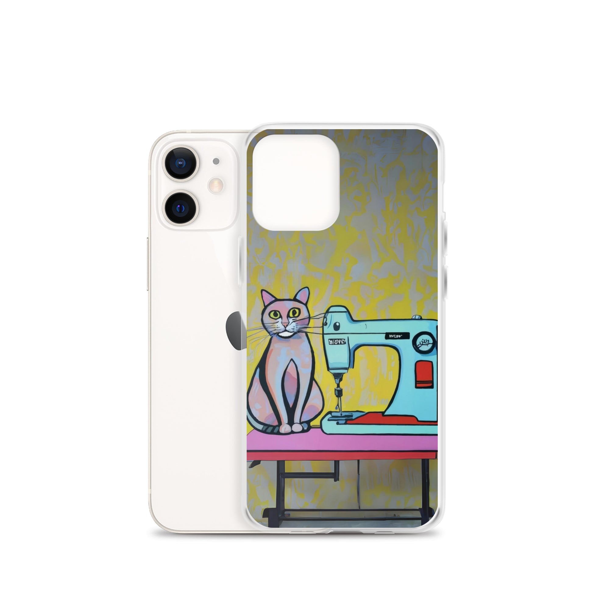 iPhone® "Sewing Cats" Clear Phone Case Design – The Perfect Gift for People who Love to Sew