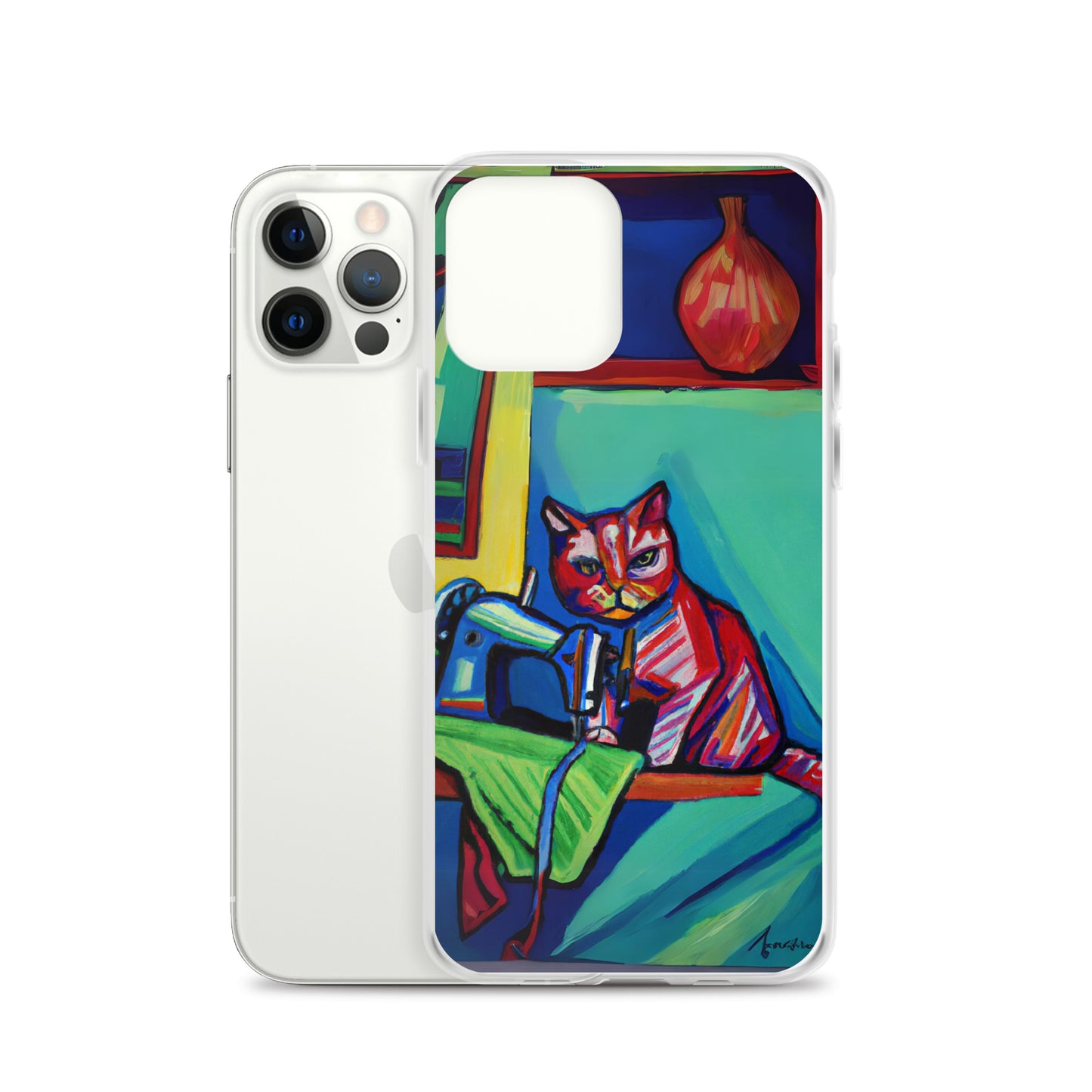 iPhone® "Sewing Cats" Clear Phone Case Design – The Perfect Gift for People who Love to Sew