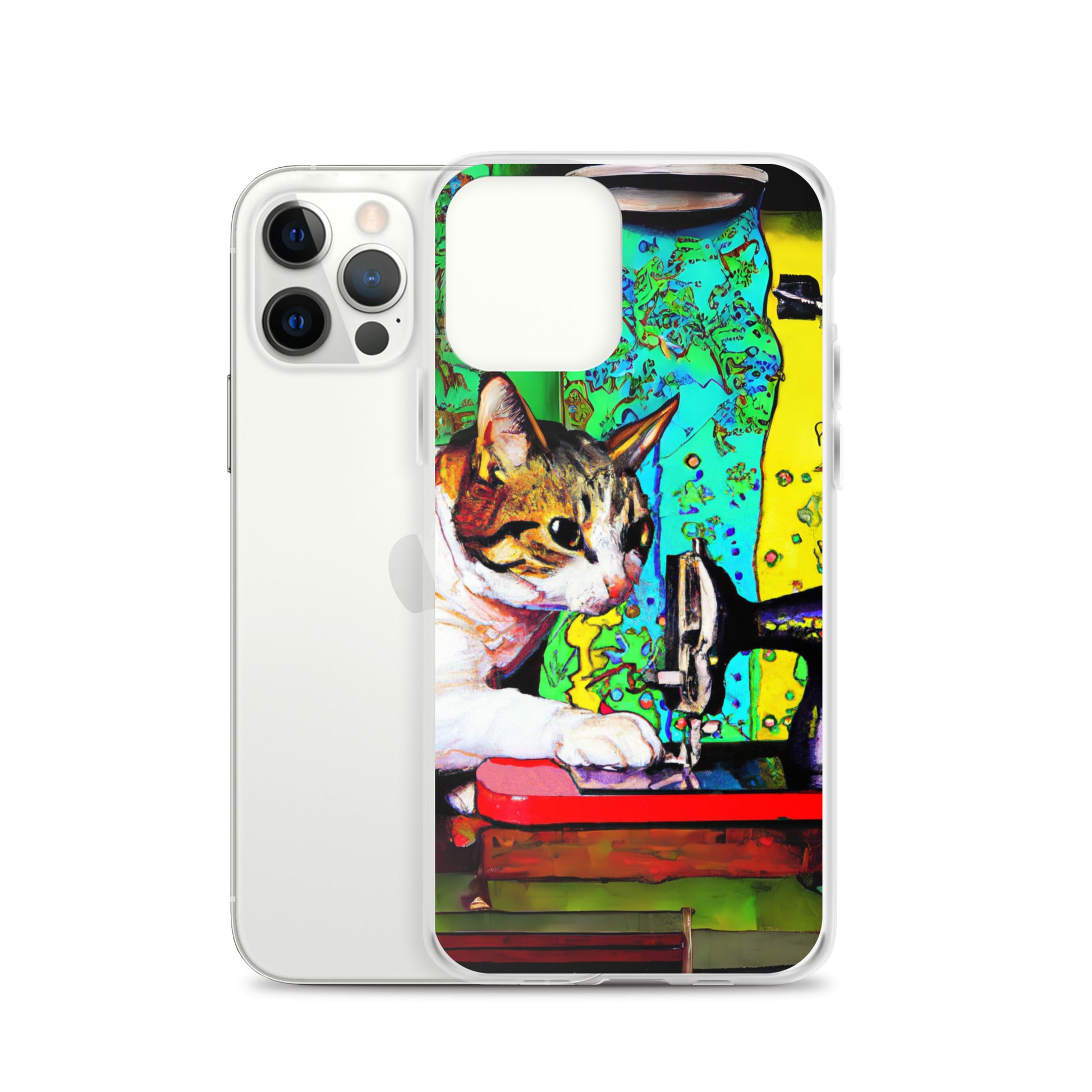 iPhone® "Sewing Cats" Clear Phone Case Design – The Perfect Gift for People who Love to Sew