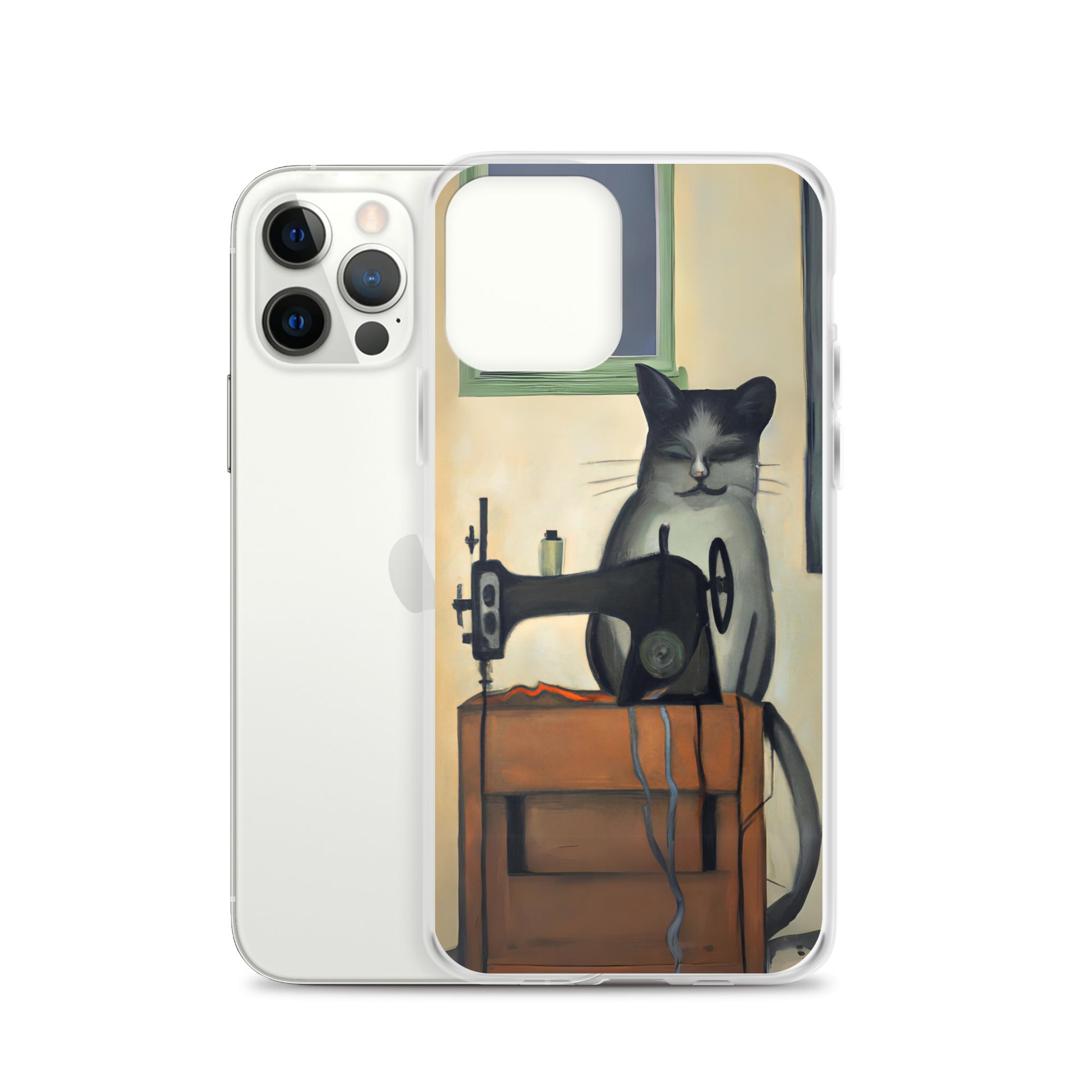 iPhone® "Sewing Cats" Clear Phone Case Design – The Perfect Gift for People who Love to Sew