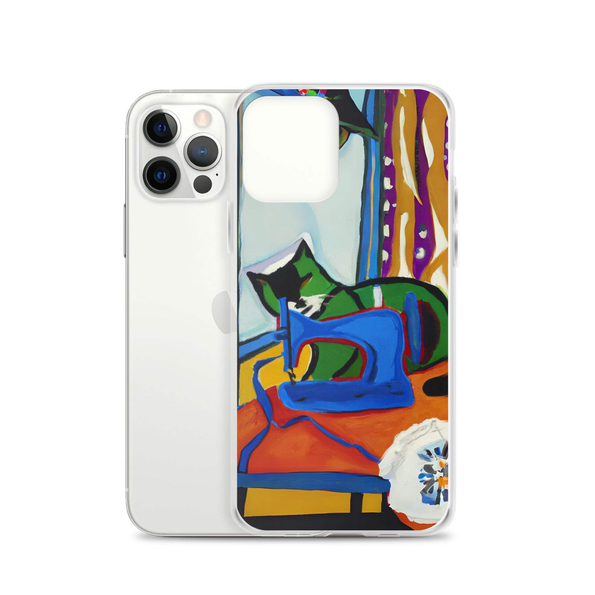 iPhone® "Sewing Cats" Clear Phone Case Design – The Perfect Gift for People who Love to Sew