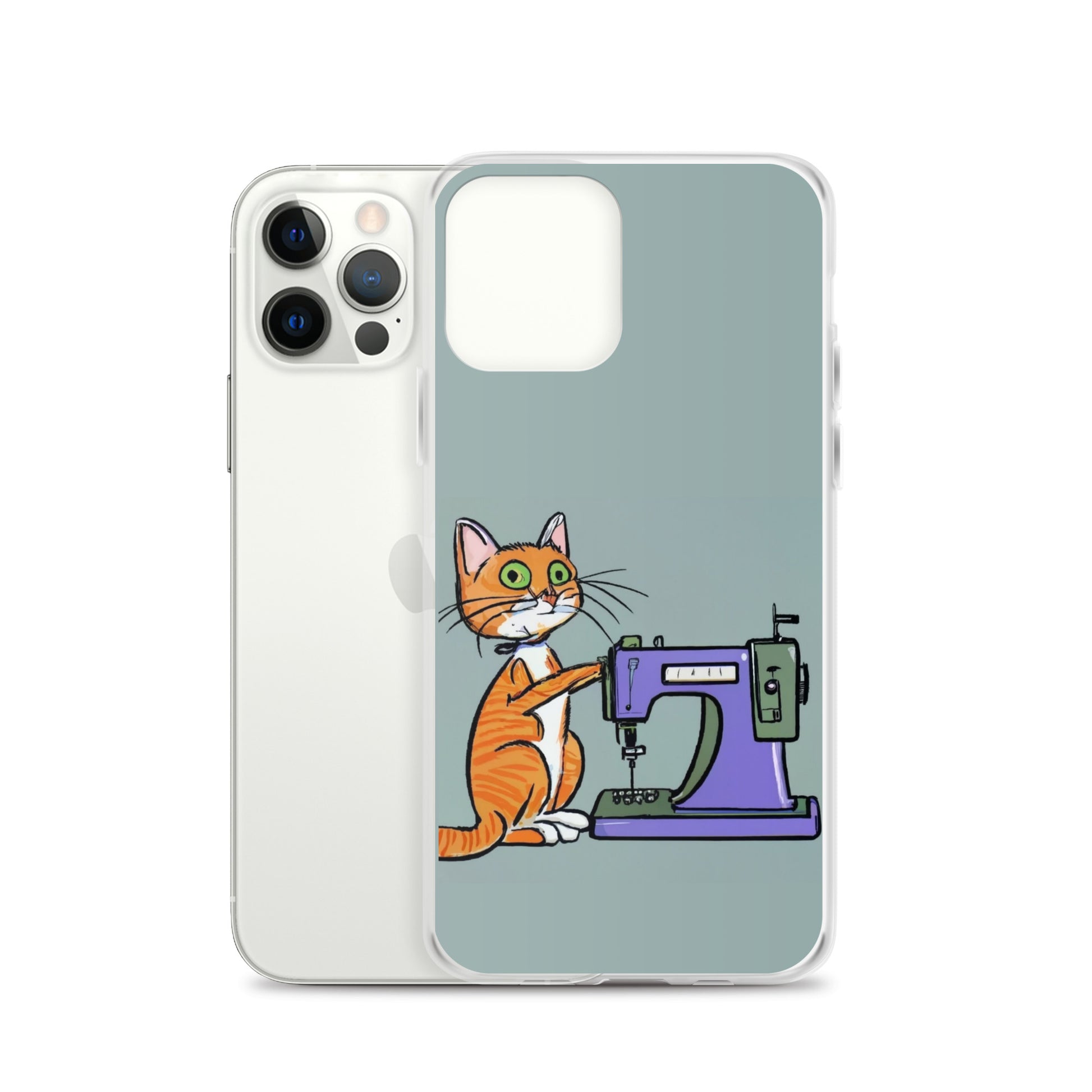 iPhone® "Sewing Cats" Clear Phone Case Design – The Perfect Gift for People who Love to Sew