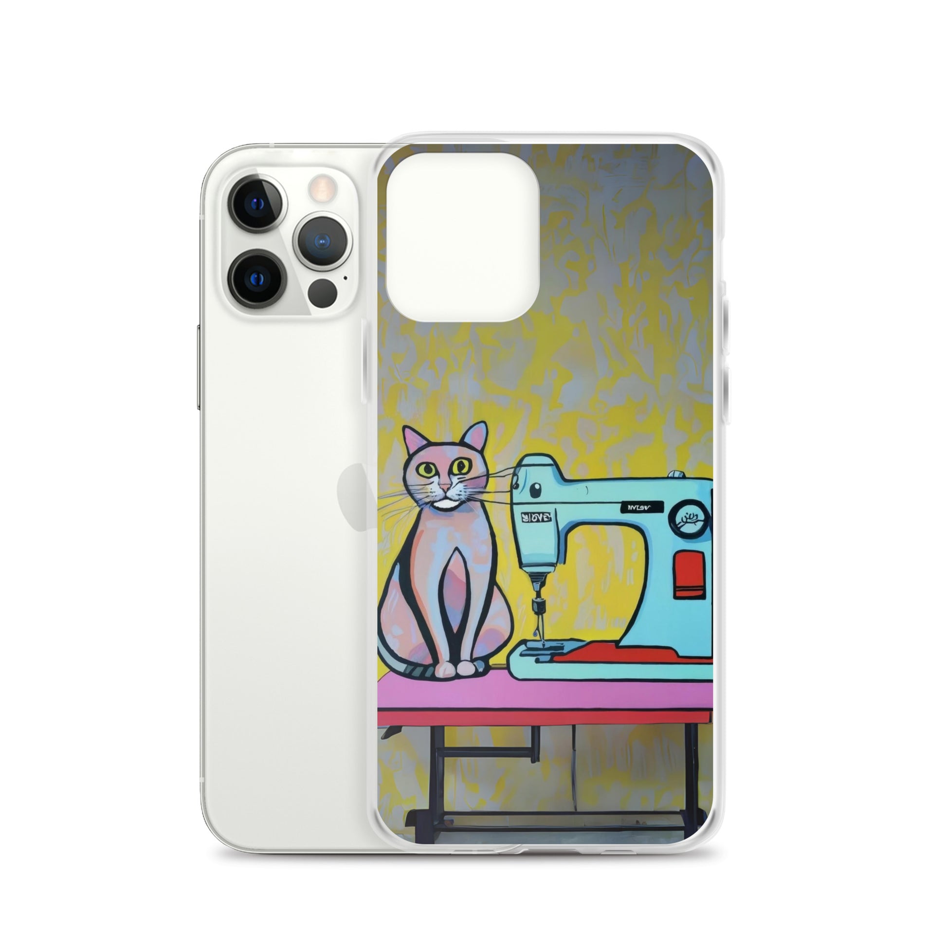 iPhone® "Sewing Cats" Clear Phone Case Design – The Perfect Gift for People who Love to Sew