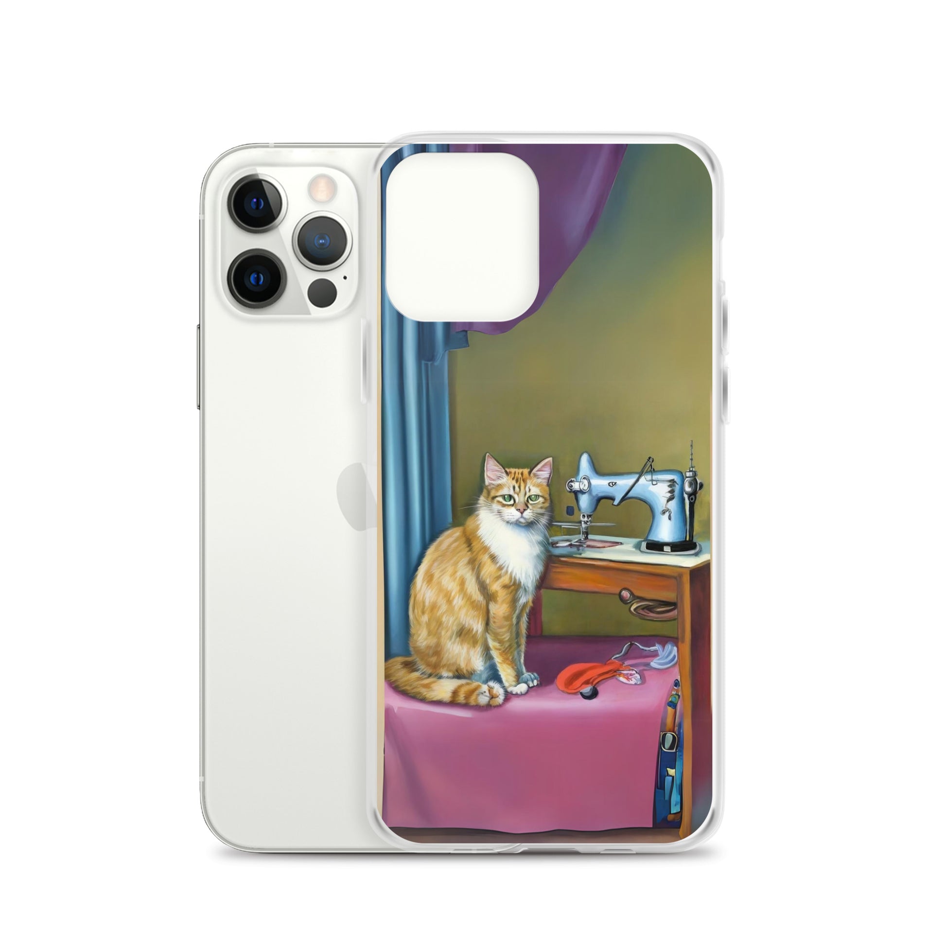 iPhone® "Sewing Cats" Clear Phone Case Design – The Perfect Gift for People who Love to Sew