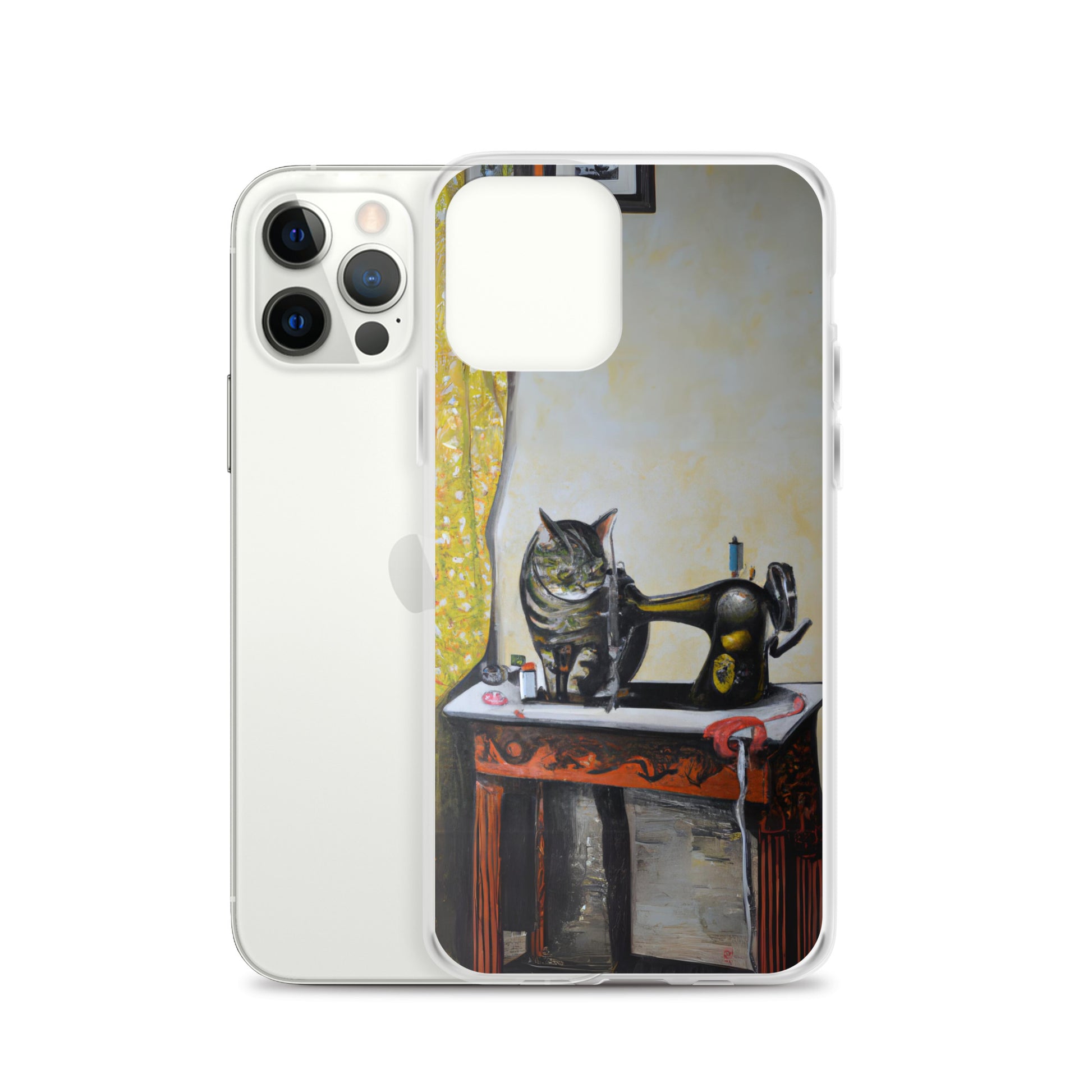 iPhone® "Sewing Cats" Clear Phone Case Design – The Perfect Gift for People who Love to Sew