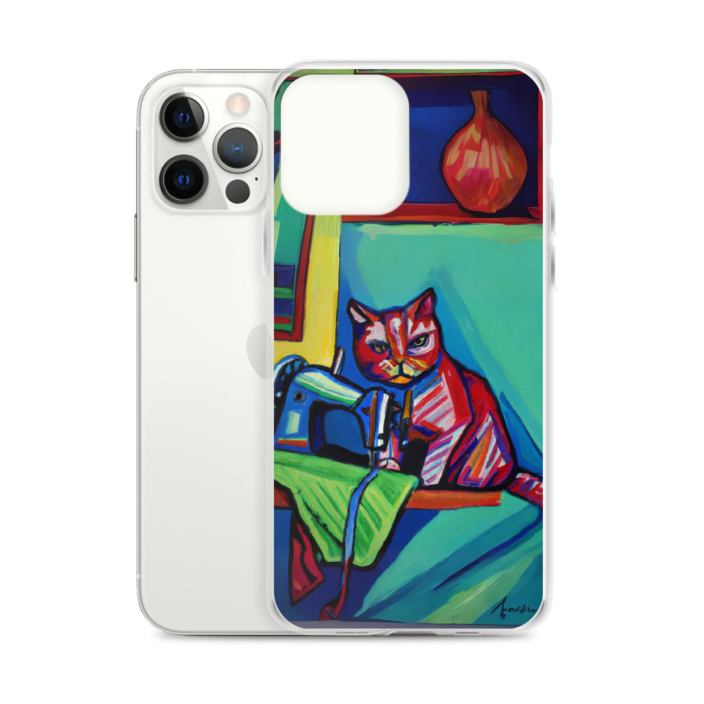 iPhone® "Sewing Cats" Clear Phone Case Design – The Perfect Gift for People who Love to Sew