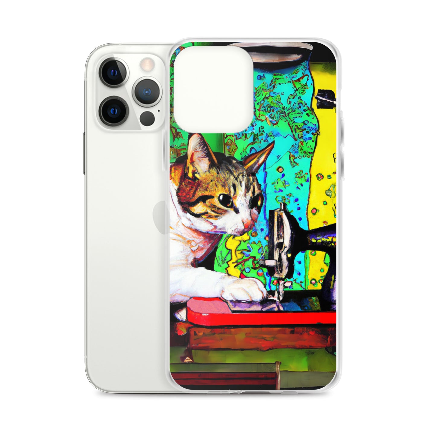 iPhone® "Sewing Cats" Clear Phone Case Design – The Perfect Gift for People who Love to Sew