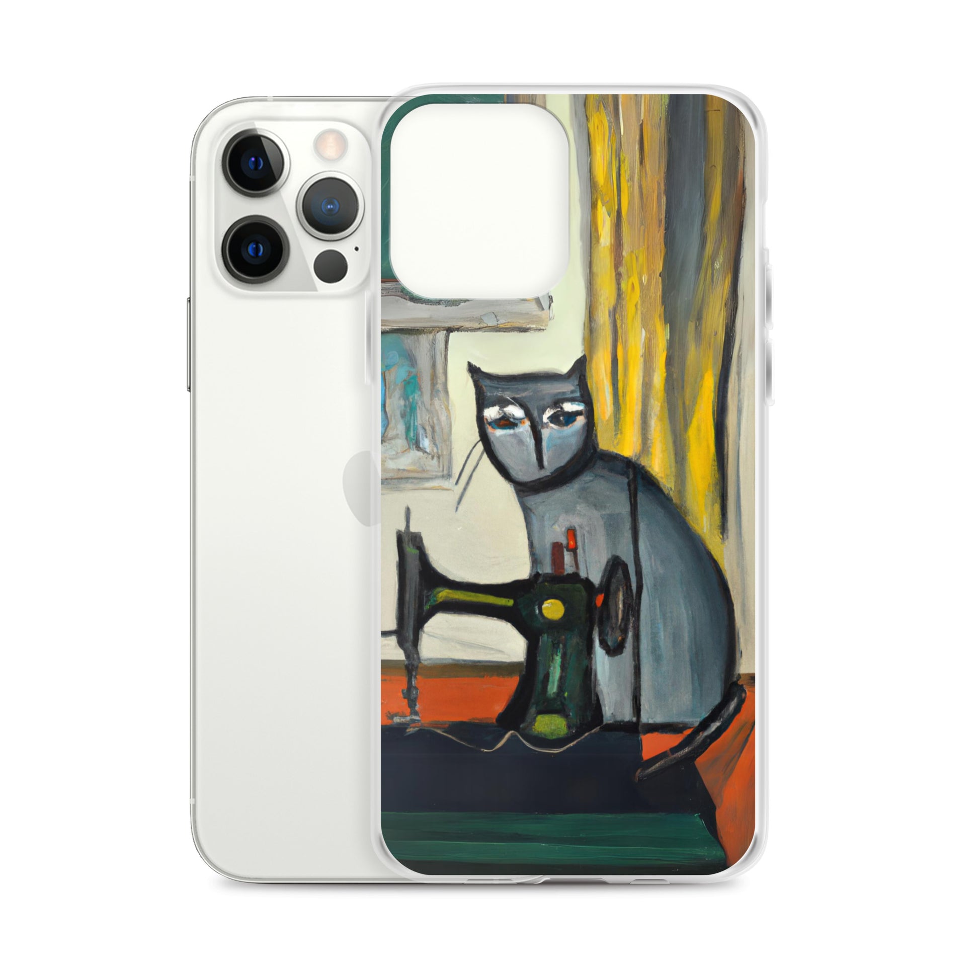 iPhone® "Sewing Cats" Clear Phone Case Design – The Perfect Gift for People who Love to Sew