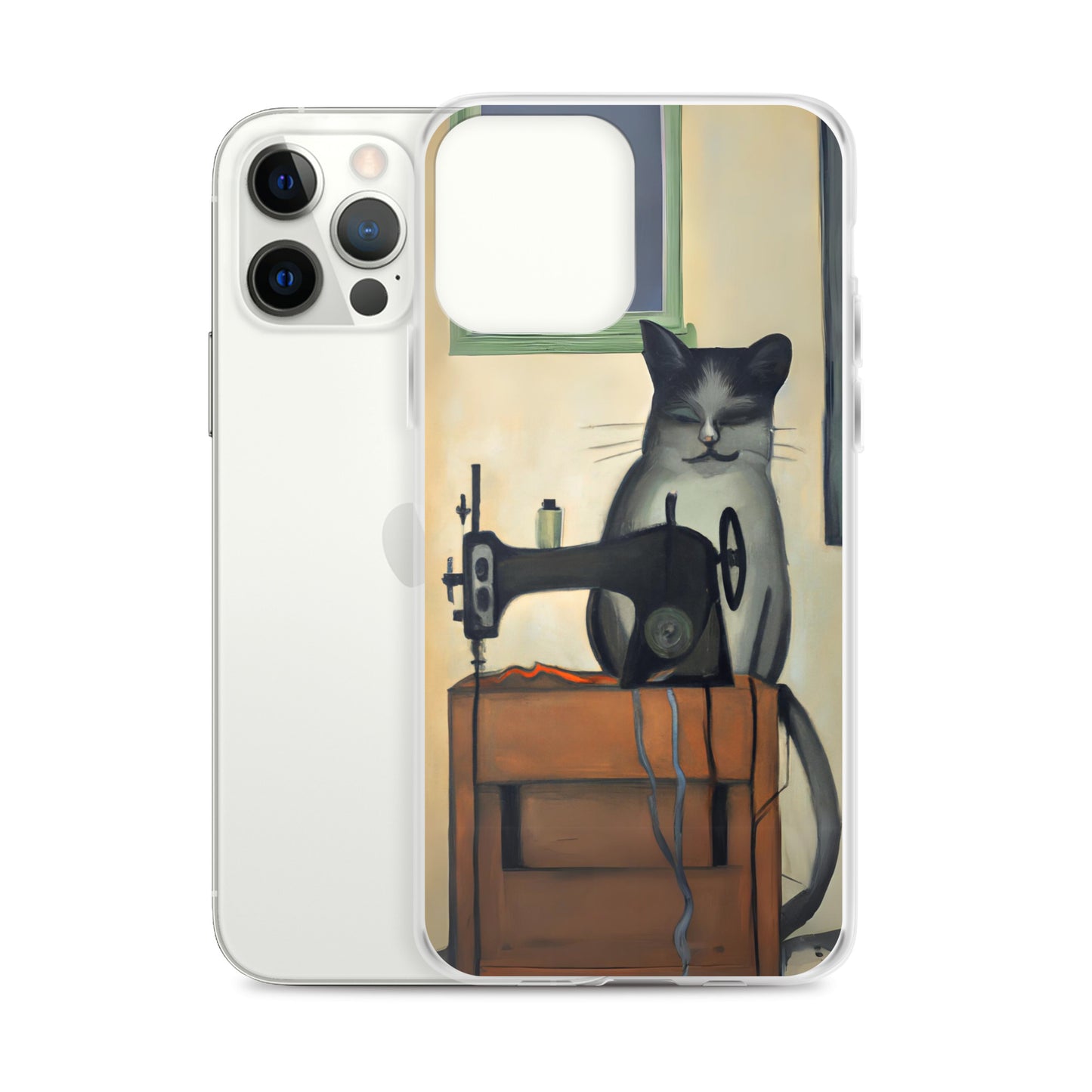 iPhone® "Sewing Cats" Clear Phone Case Design – The Perfect Gift for People who Love to Sew