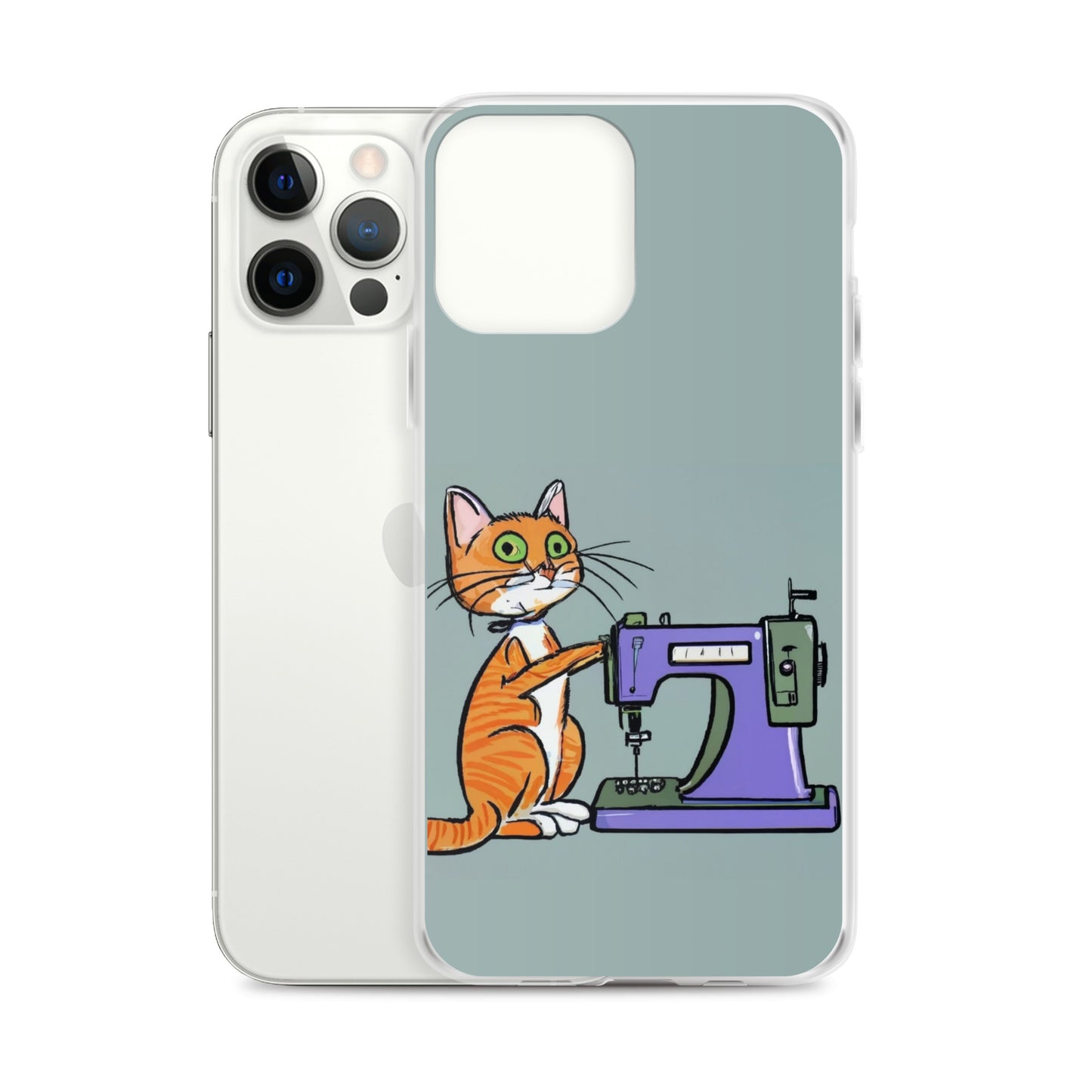 iPhone® "Sewing Cats" Clear Phone Case Design – The Perfect Gift for People who Love to Sew