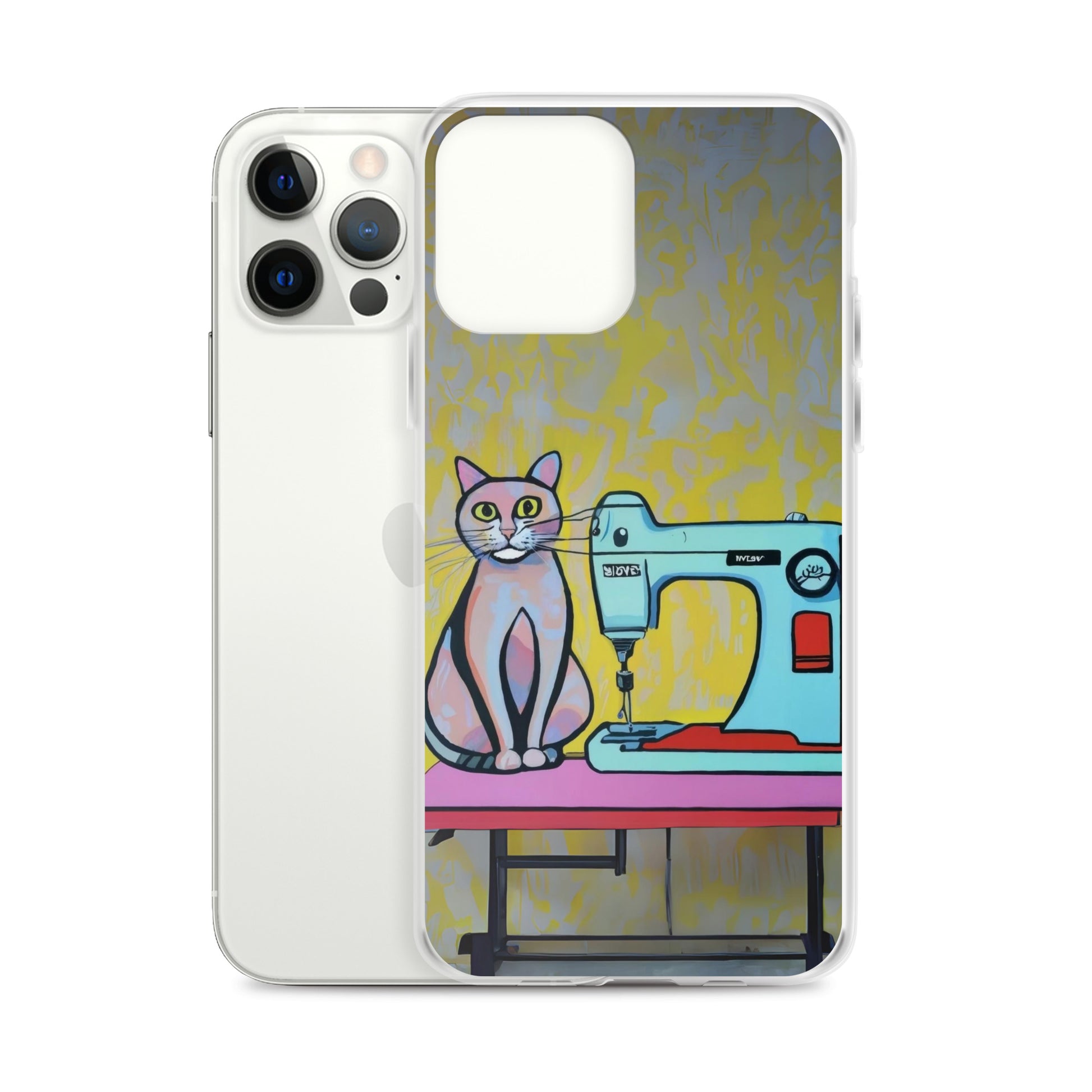 iPhone® "Sewing Cats" Clear Phone Case Design – The Perfect Gift for People who Love to Sew