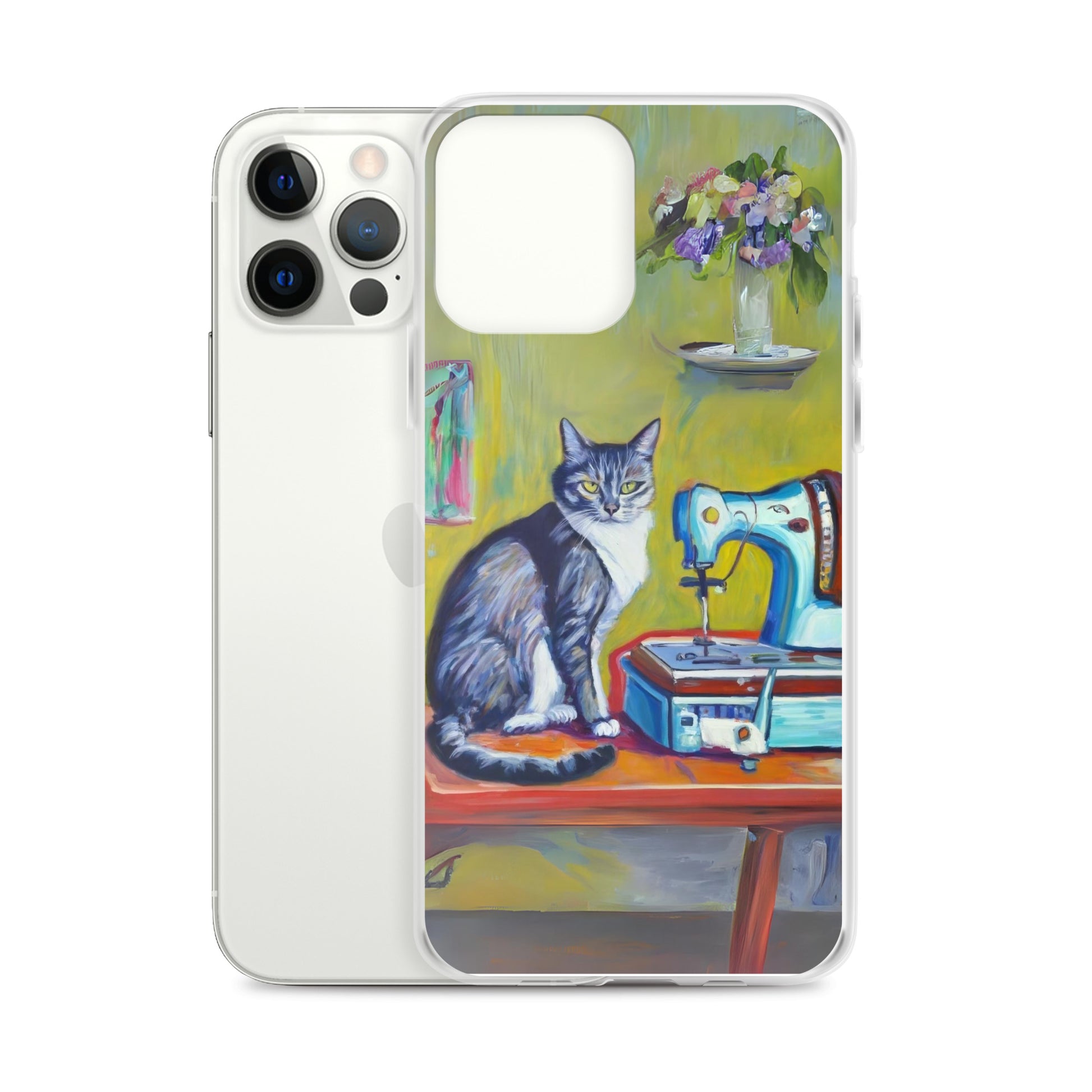 iPhone® "Sewing Cats" Clear Phone Case Design – The Perfect Gift for People who Love to Sew