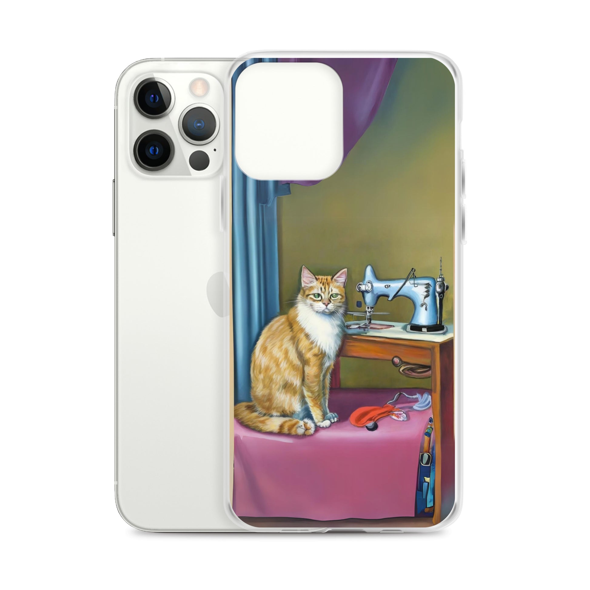 iPhone® "Sewing Cats" Clear Phone Case Design – The Perfect Gift for People who Love to Sew