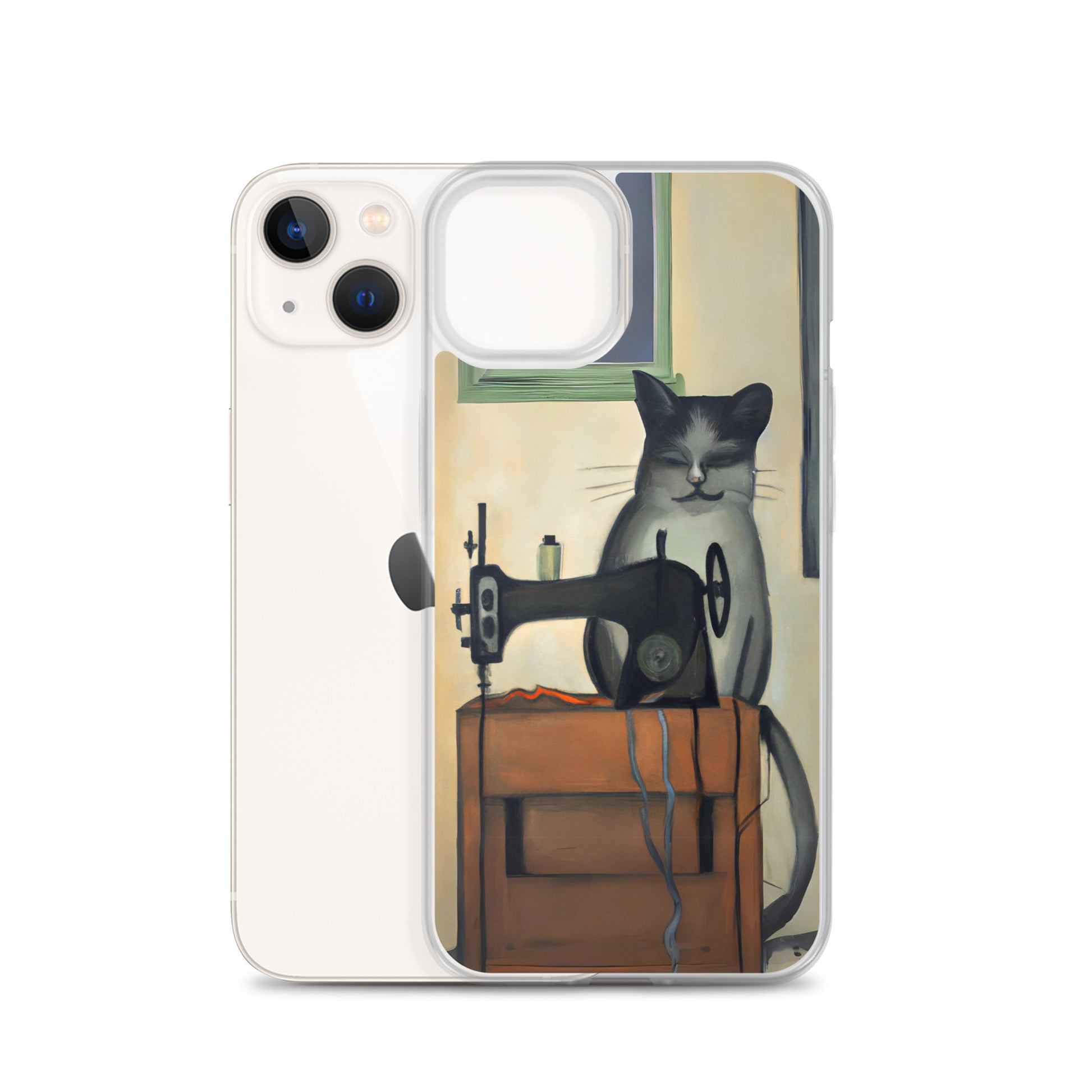 iPhone® "Sewing Cats" Clear Phone Case Design – The Perfect Gift for People who Love to Sew