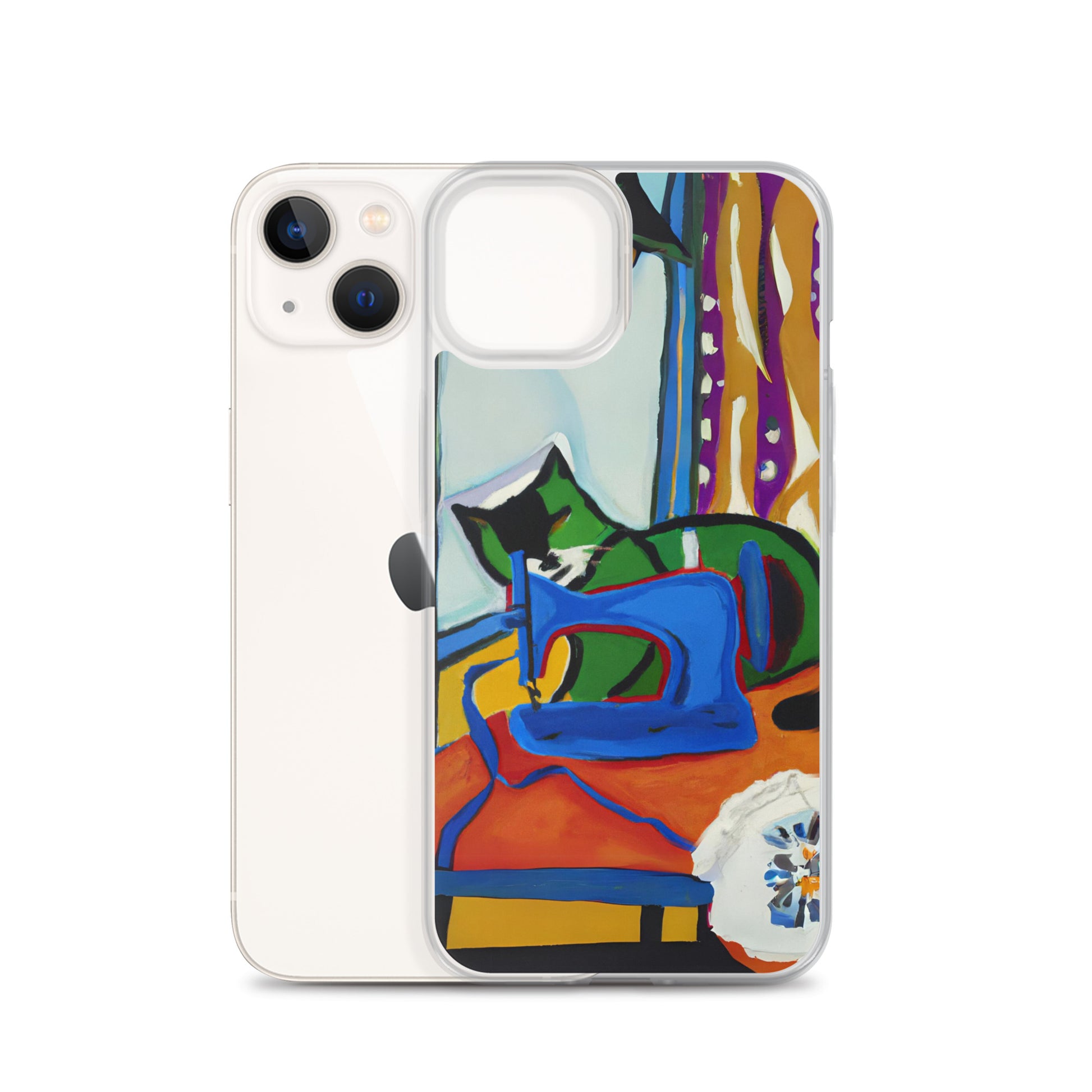 iPhone® "Sewing Cats" Clear Phone Case Design – The Perfect Gift for People who Love to Sew