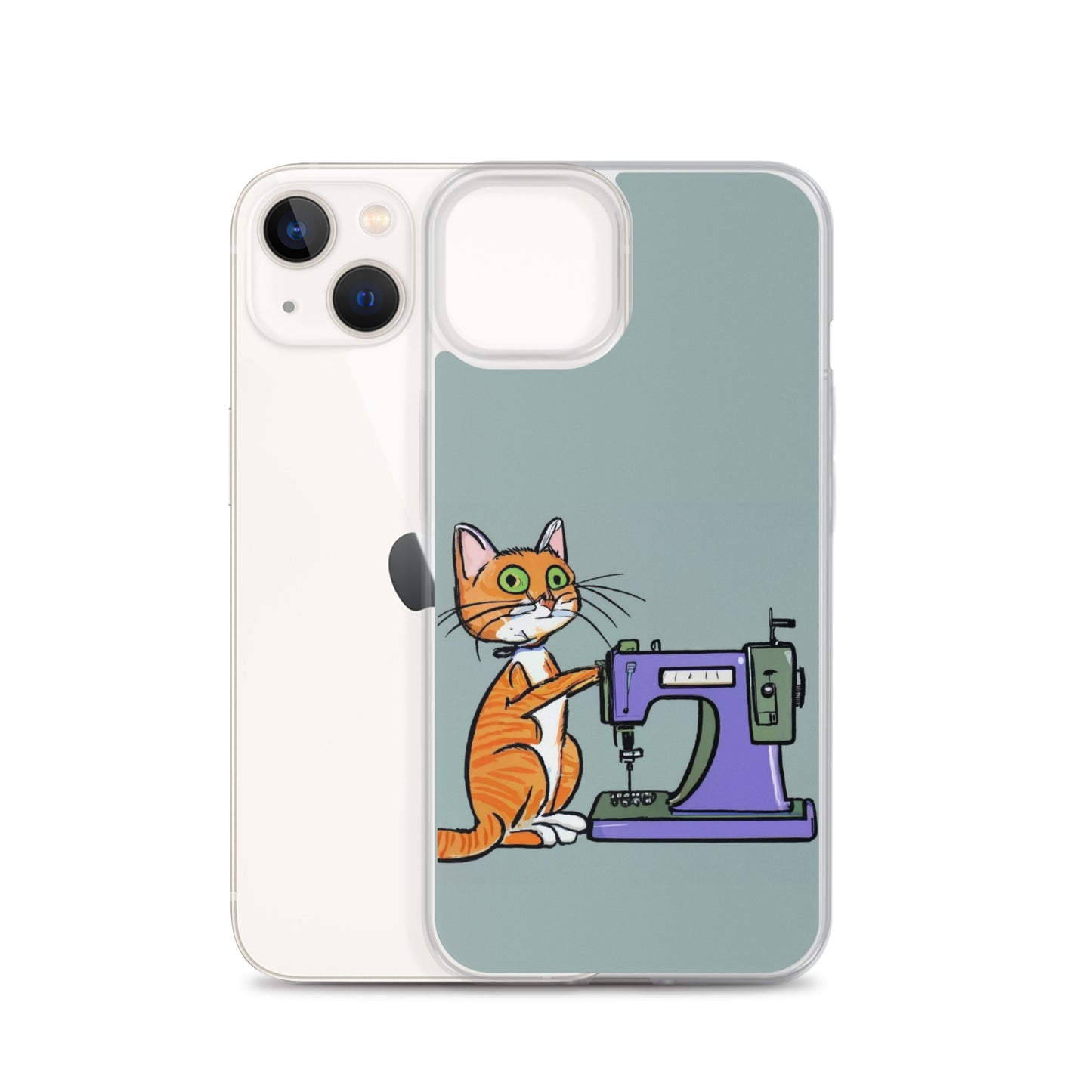 iPhone® "Sewing Cats" Clear Phone Case Design – The Perfect Gift for People who Love to Sew