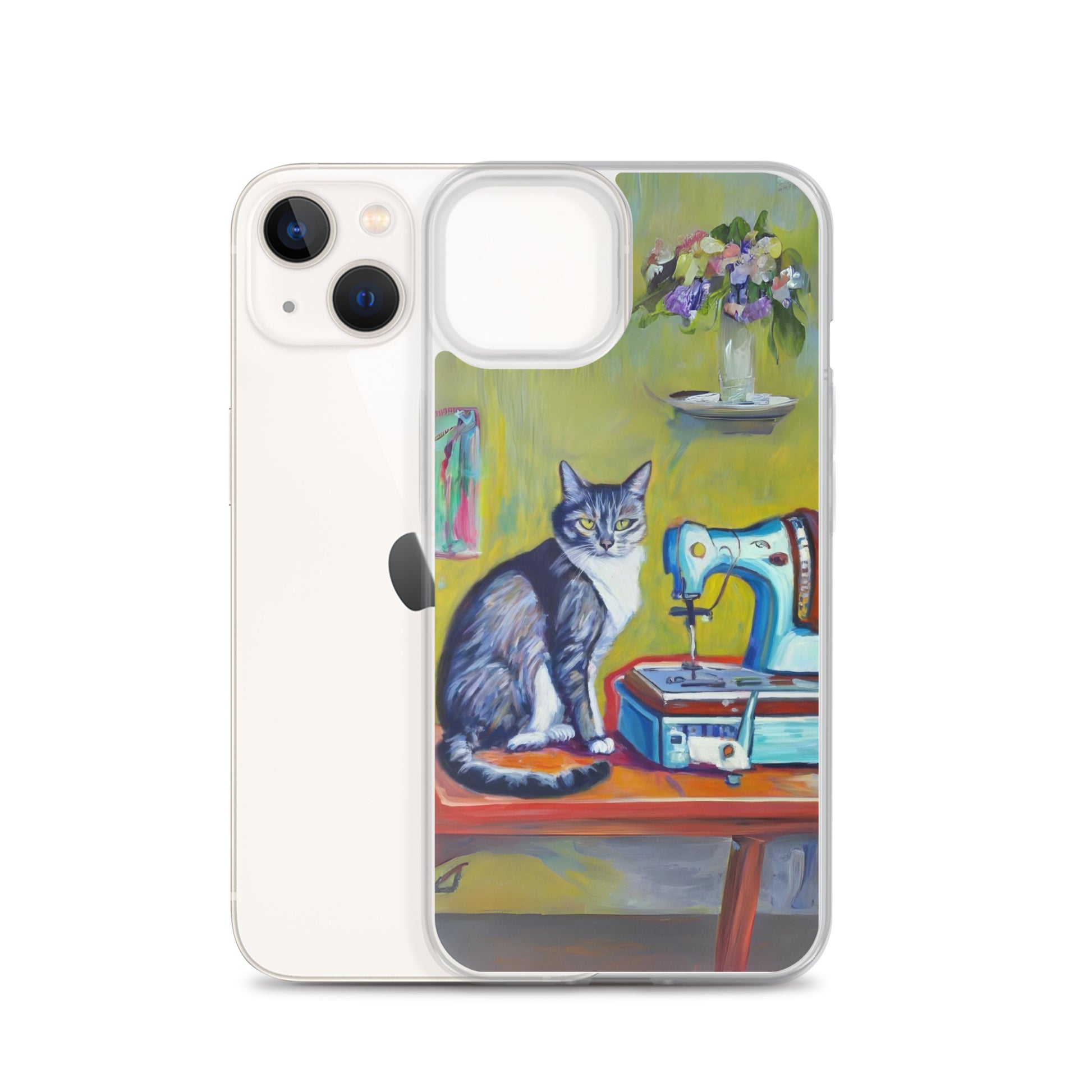 iPhone® "Sewing Cats" Clear Phone Case Design – The Perfect Gift for People who Love to Sew