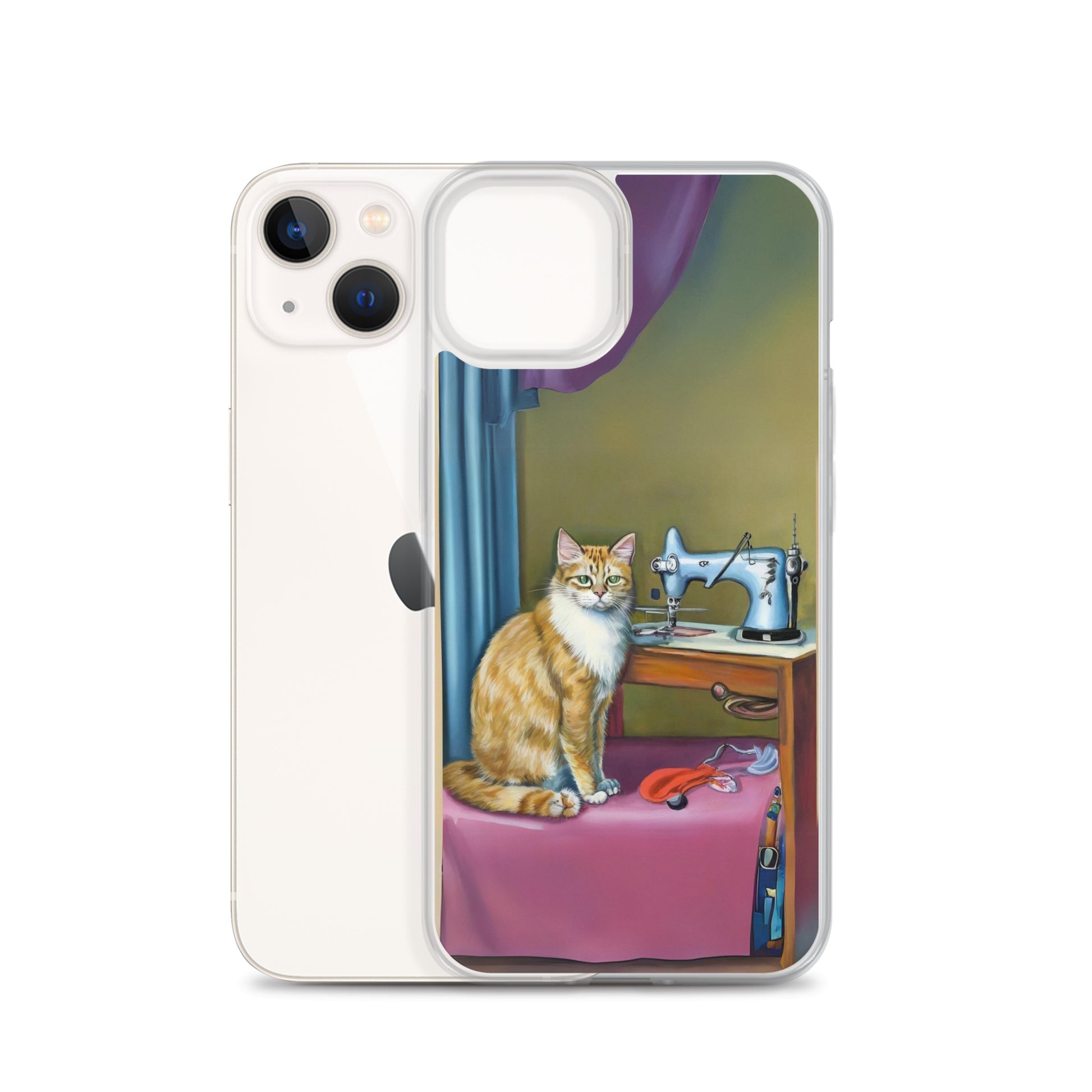 iPhone® "Sewing Cats" Clear Phone Case Design – The Perfect Gift for People who Love to Sew