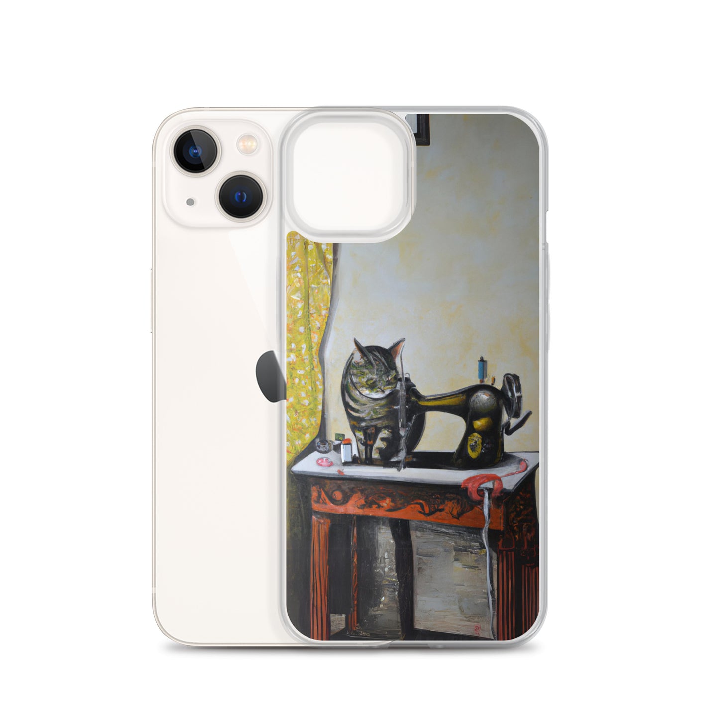 iPhone® Sewing Cats Clear Phone Case 1