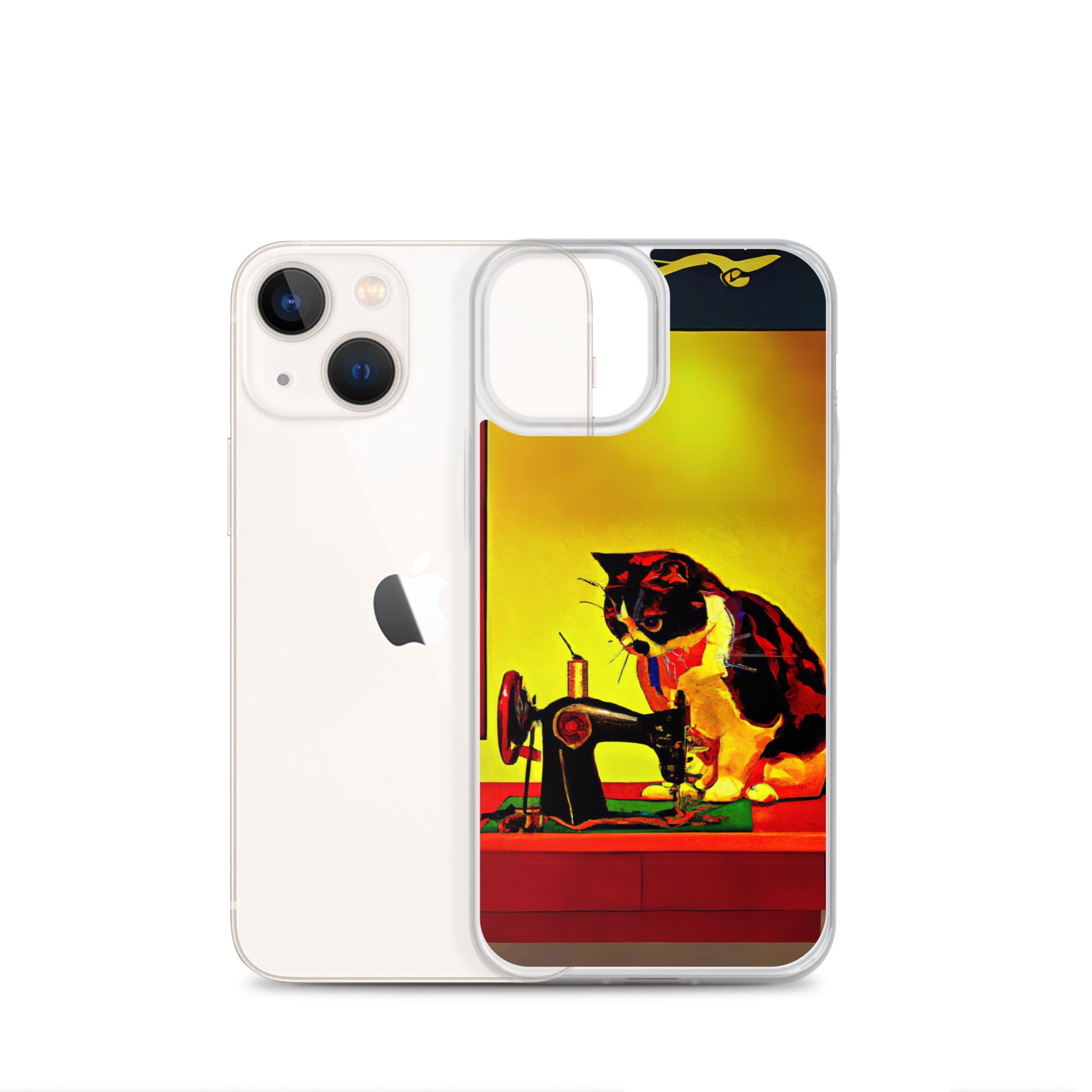 iPhone® "Sewing Cats" Clear Phone Case Design – The Perfect Gift for People who Love to Sew