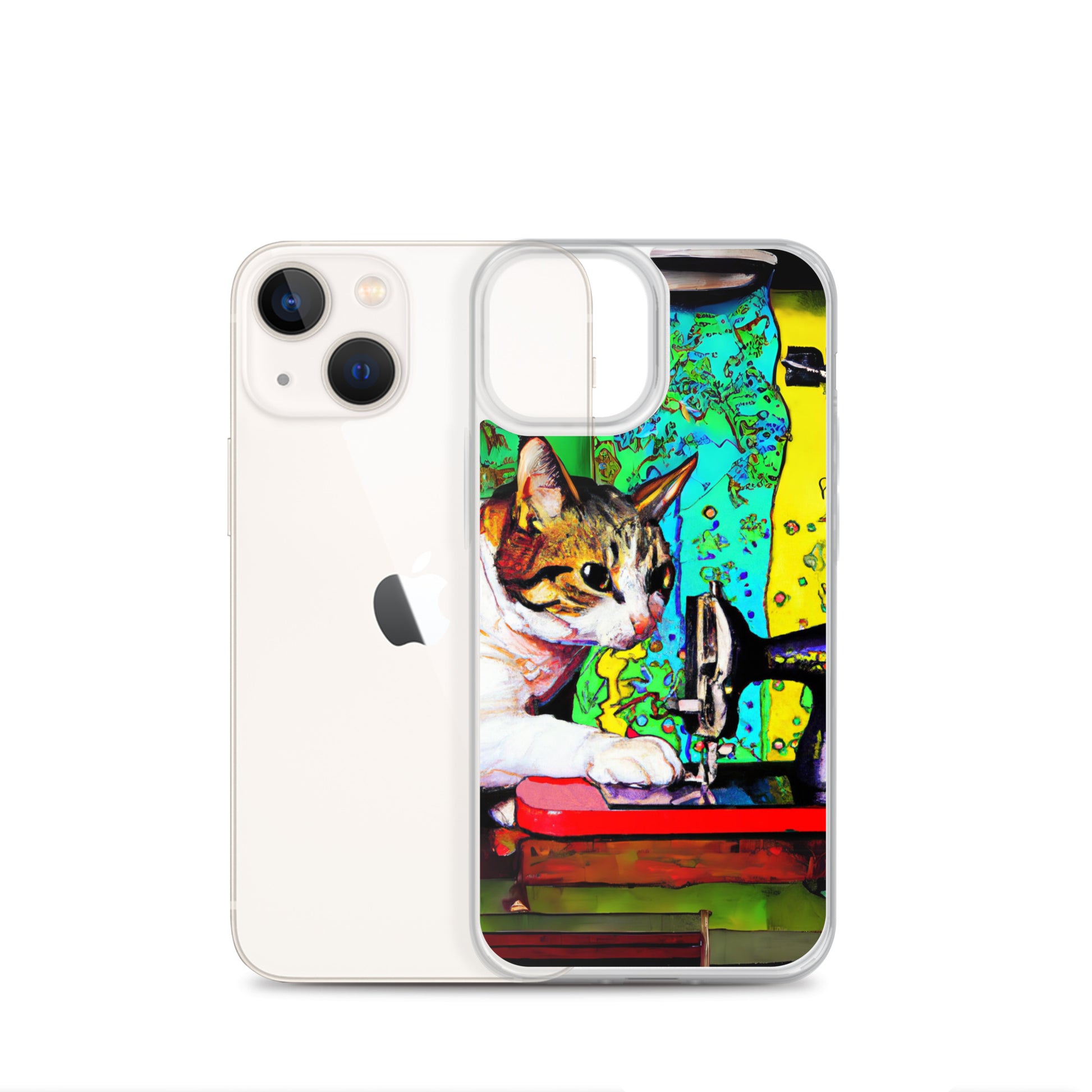 iPhone® "Sewing Cats" Clear Phone Case Design – The Perfect Gift for People who Love to Sew