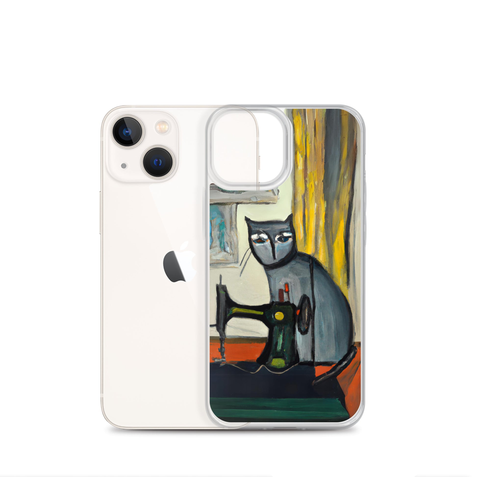 iPhone® "Sewing Cats" Clear Phone Case Design – The Perfect Gift for People who Love to Sew