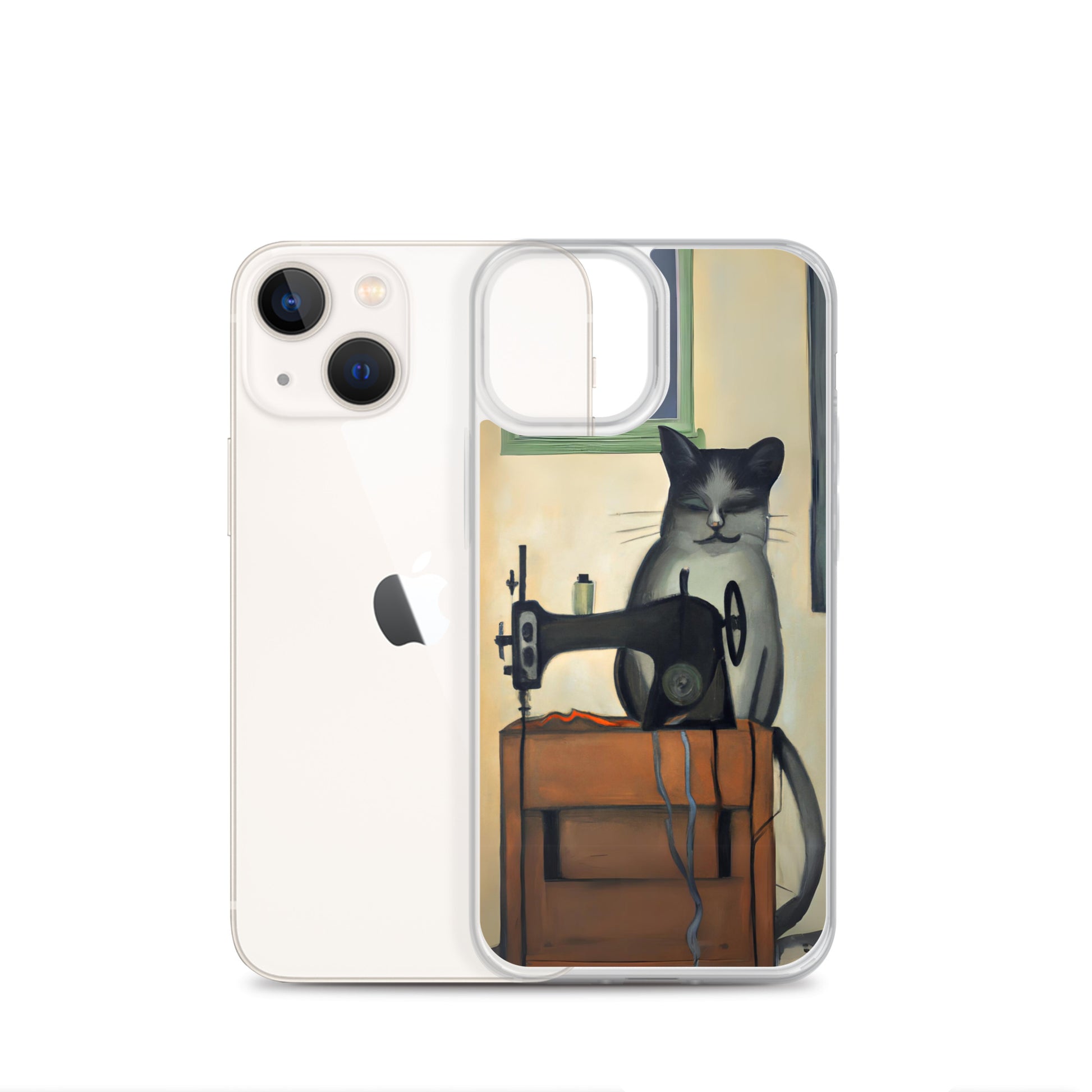 iPhone® "Sewing Cats" Clear Phone Case Design – The Perfect Gift for People who Love to Sew