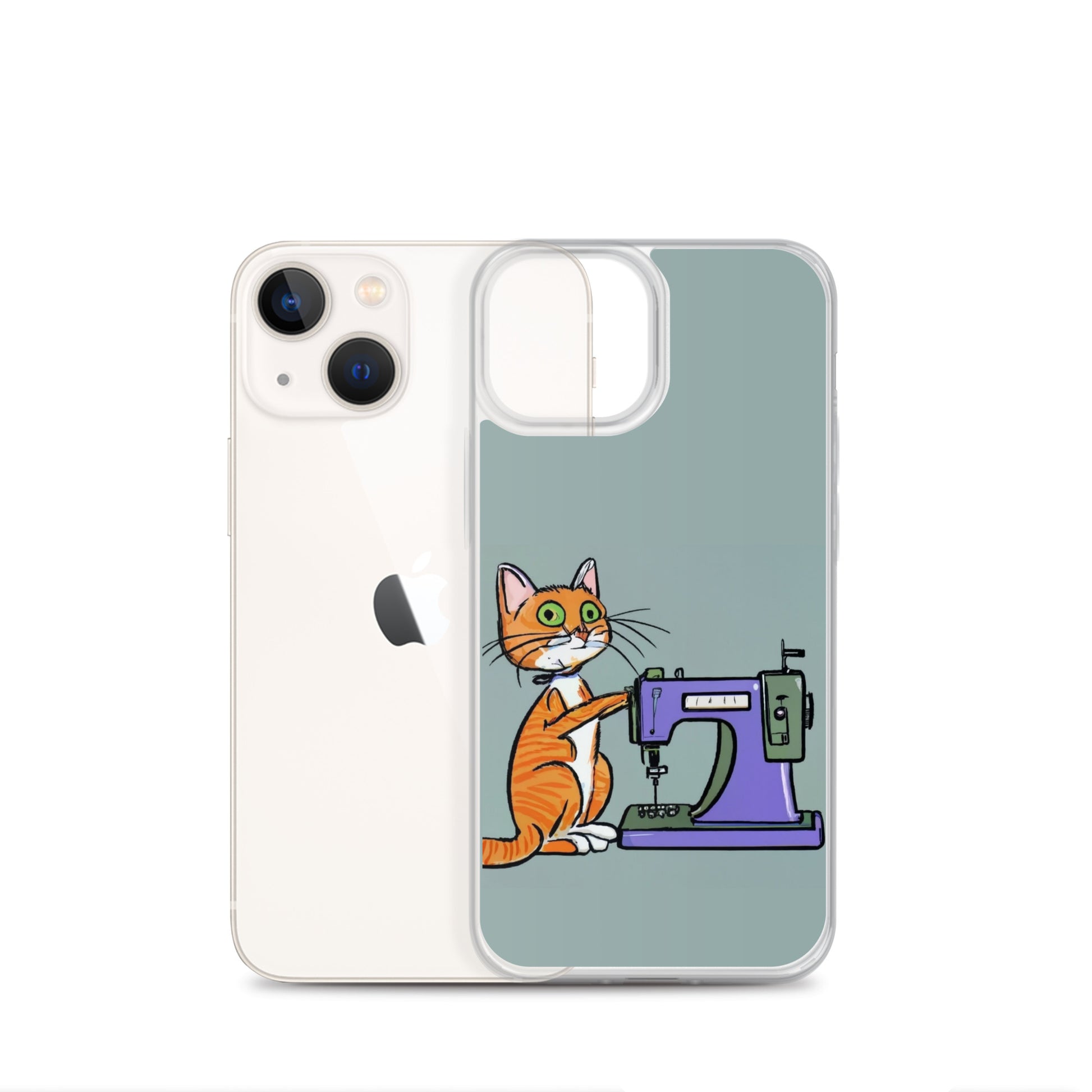 iPhone® "Sewing Cats" Clear Phone Case Design – The Perfect Gift for People who Love to Sew