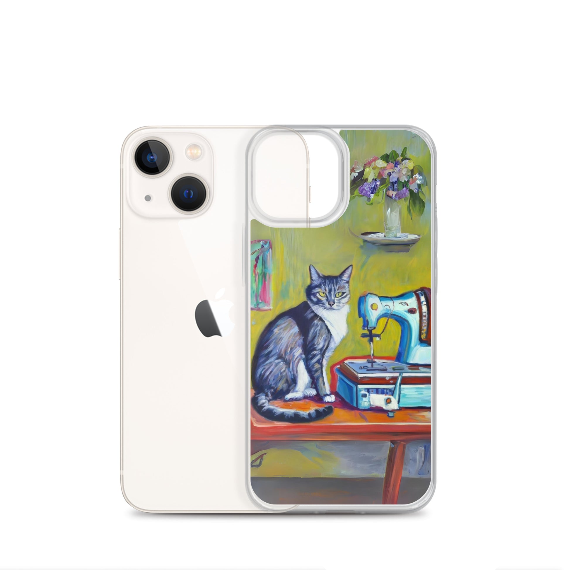 iPhone® "Sewing Cats" Clear Phone Case Design – The Perfect Gift for People who Love to Sew