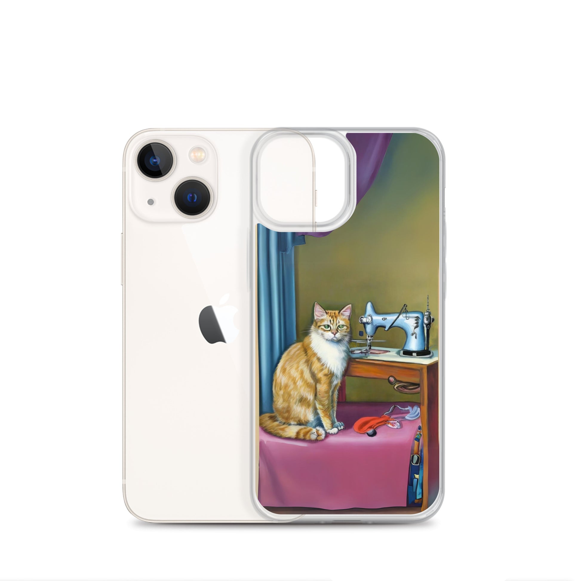 iPhone® "Sewing Cats" Clear Phone Case Design – The Perfect Gift for People who Love to Sew