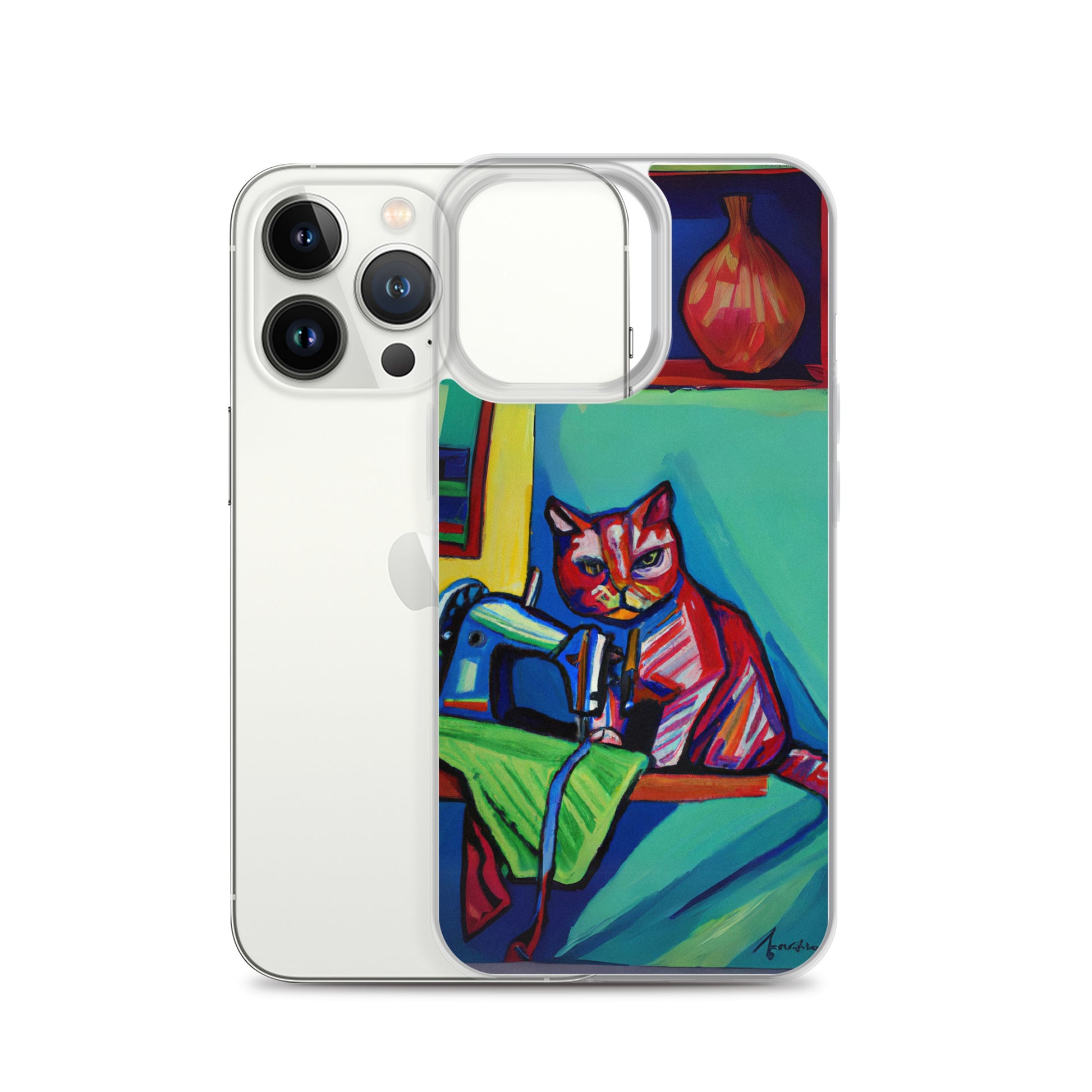 iPhone® "Sewing Cats" Clear Phone Case Design – The Perfect Gift for People who Love to Sew