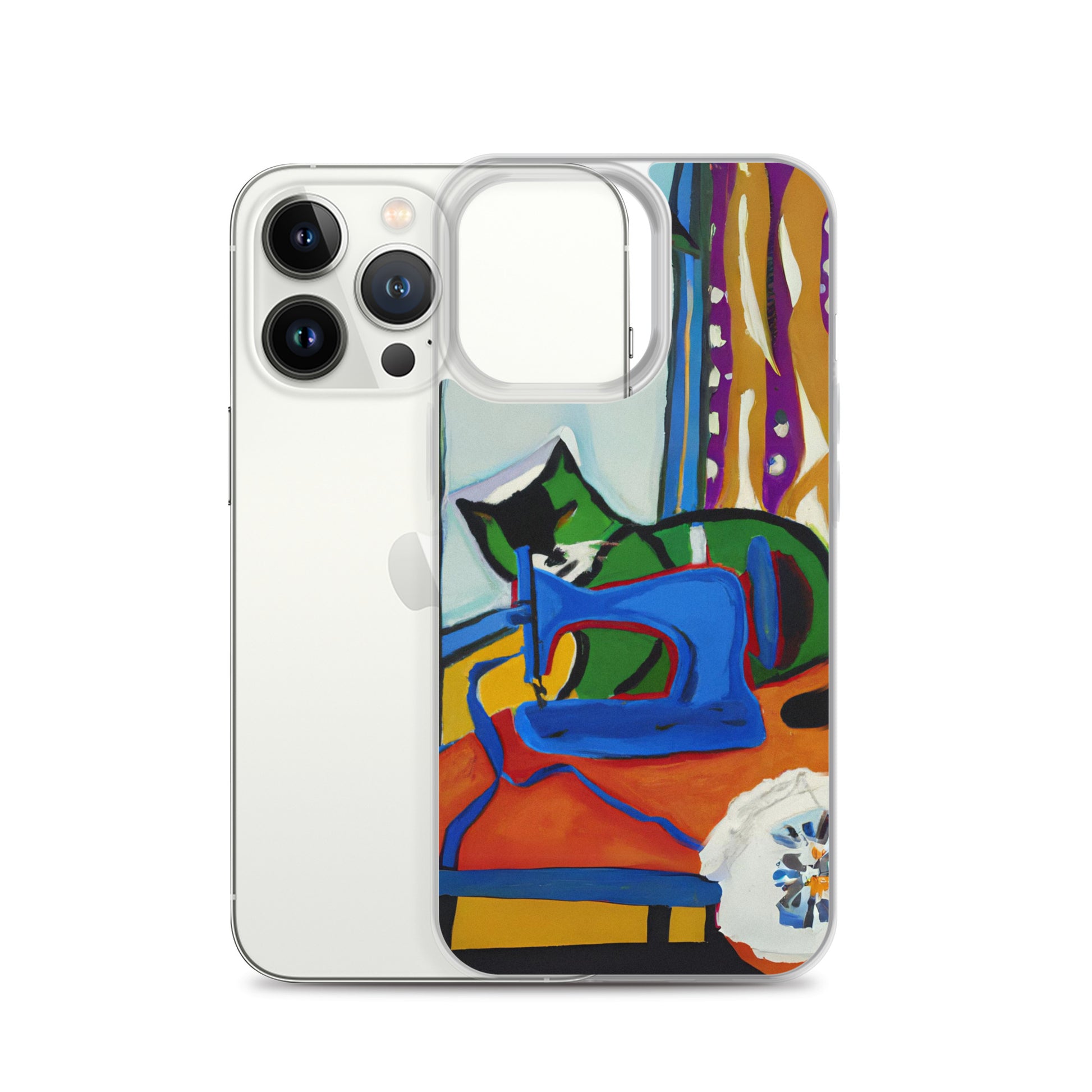 iPhone® "Sewing Cats" Clear Phone Case Design – The Perfect Gift for People who Love to Sew