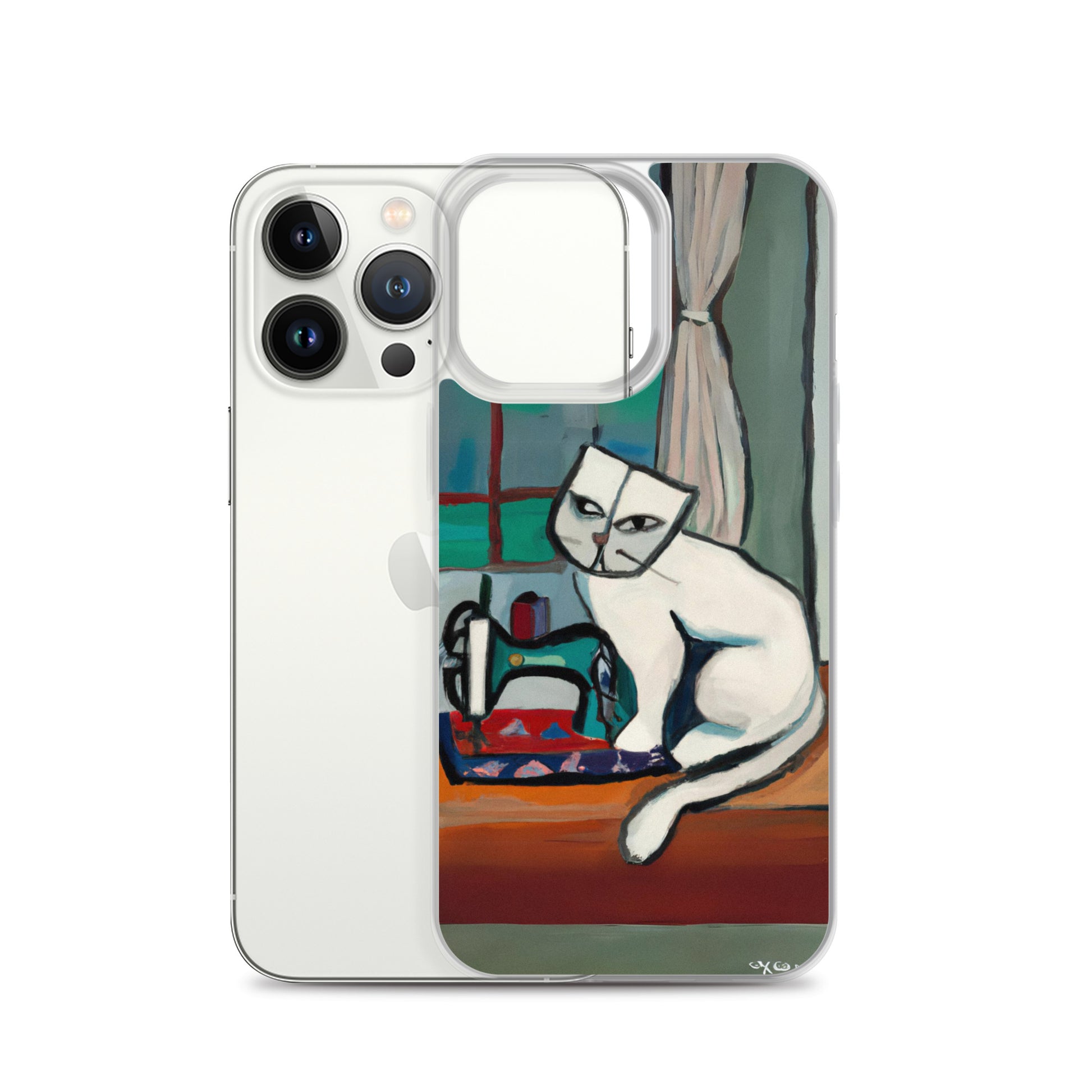 iPhone® "Sewing Cats" Clear Phone Case Design – The Perfect Gift for People who Love to Sew