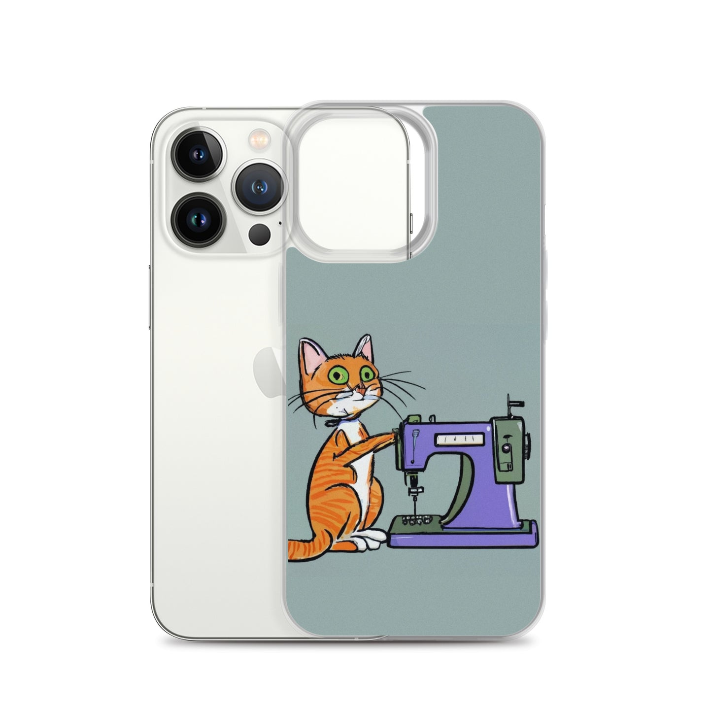 iPhone® "Sewing Cats" Clear Phone Case Design – The Perfect Gift for People who Love to Sew