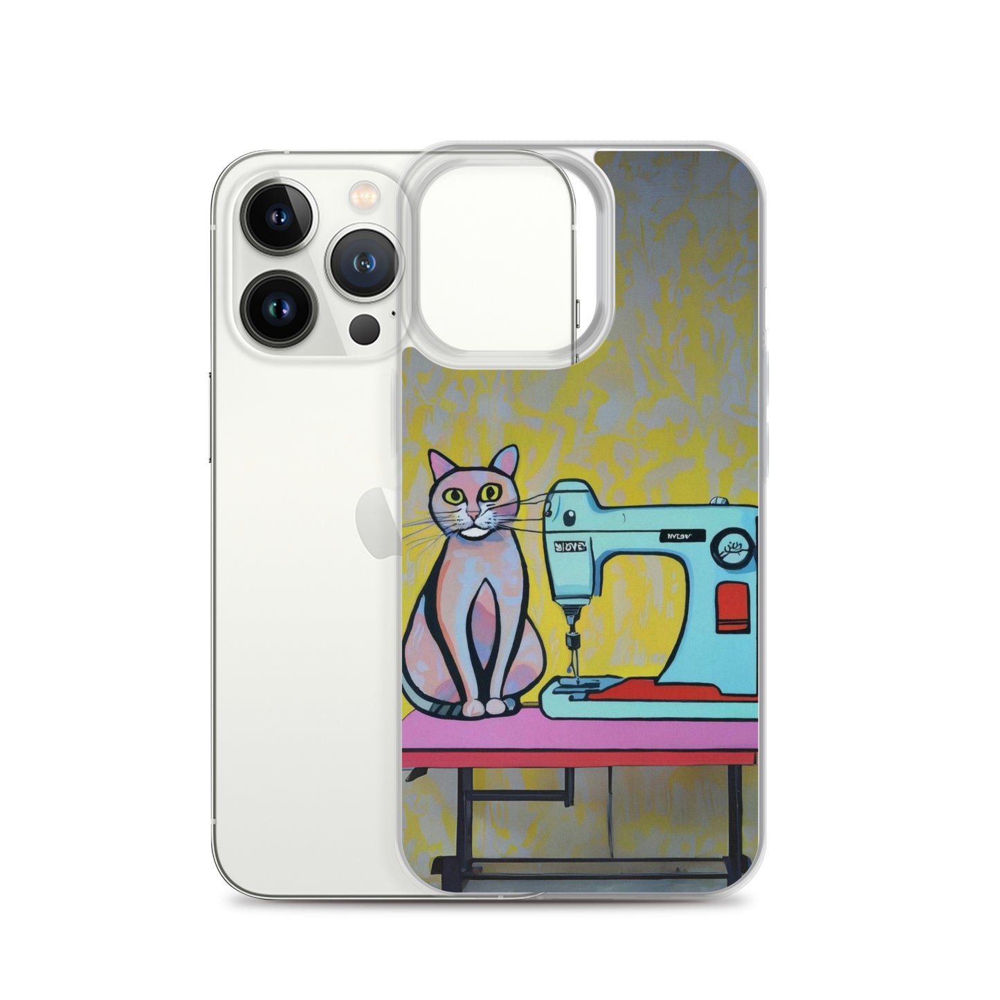 iPhone® "Sewing Cats" Clear Phone Case Design – The Perfect Gift for People who Love to Sew