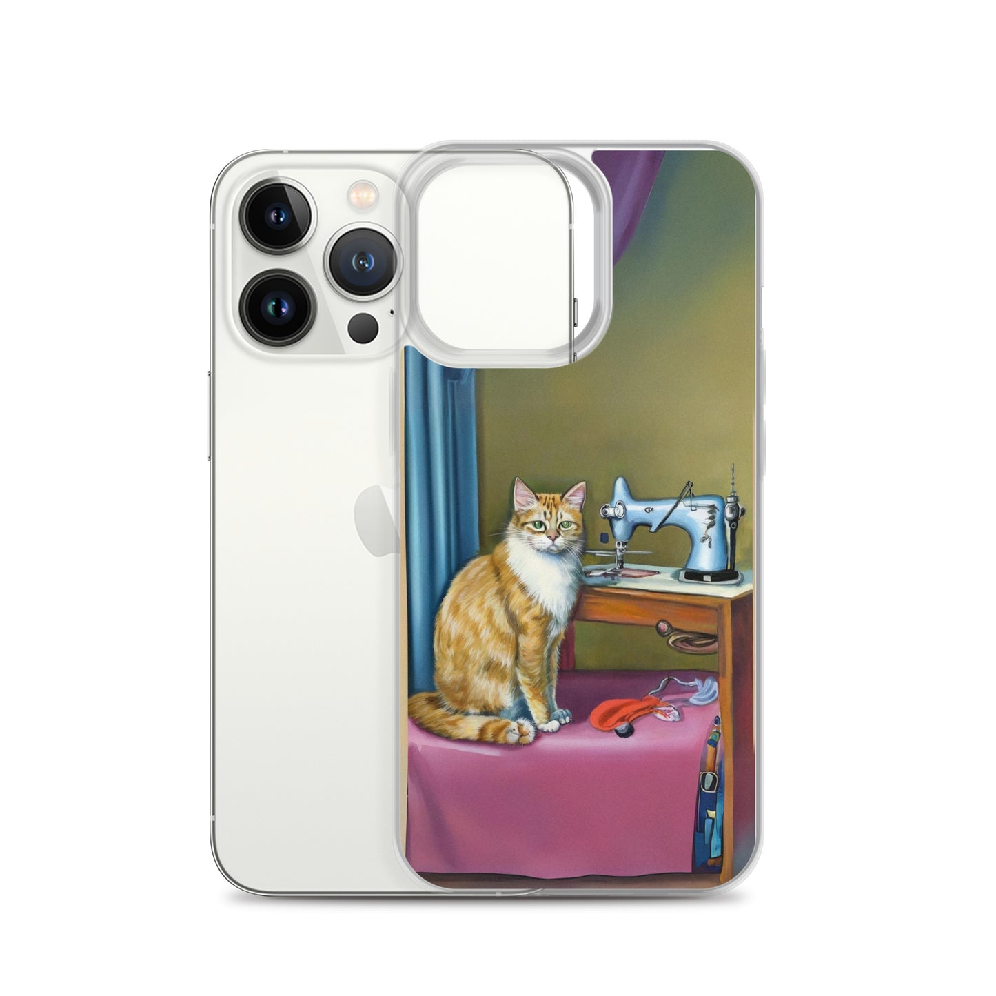 iPhone® "Sewing Cats" Clear Phone Case Design – The Perfect Gift for People who Love to Sew