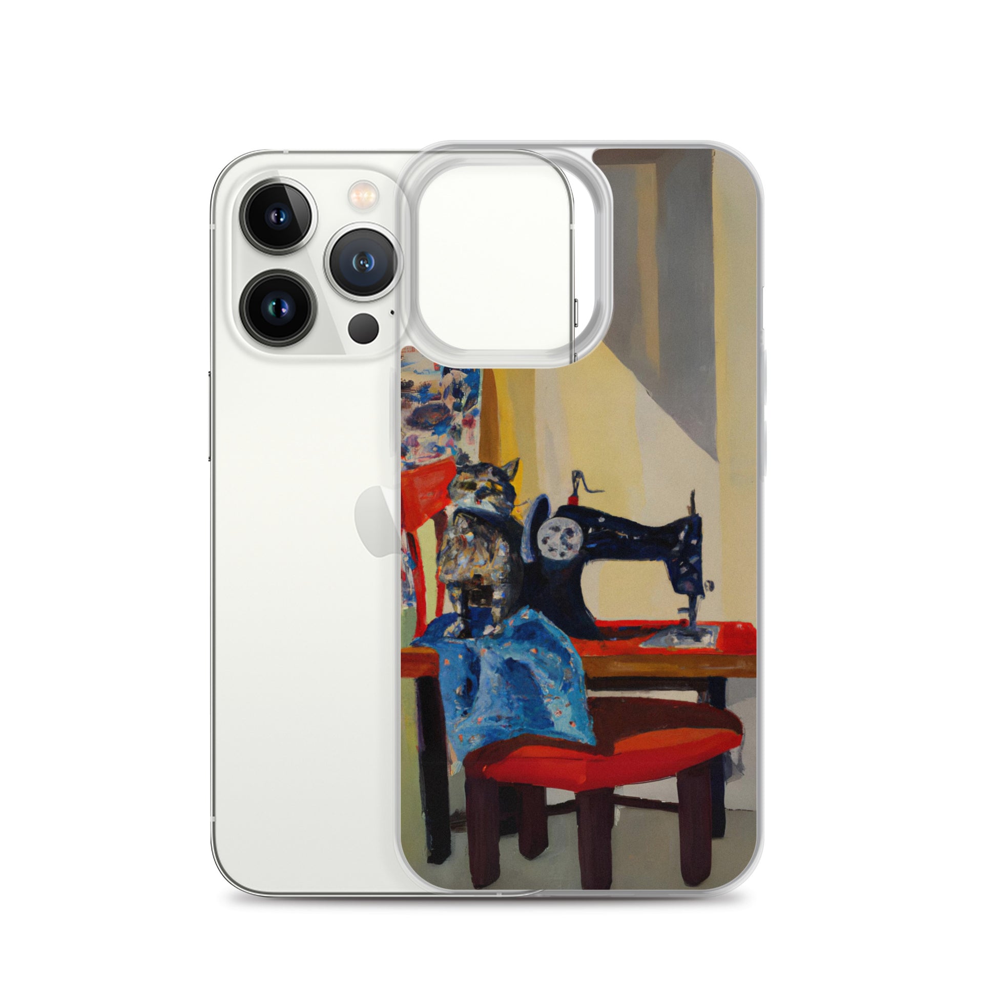 iPhone® "Sewing Cats" Clear Phone Case Design – The Perfect Gift for People who Love to Sew