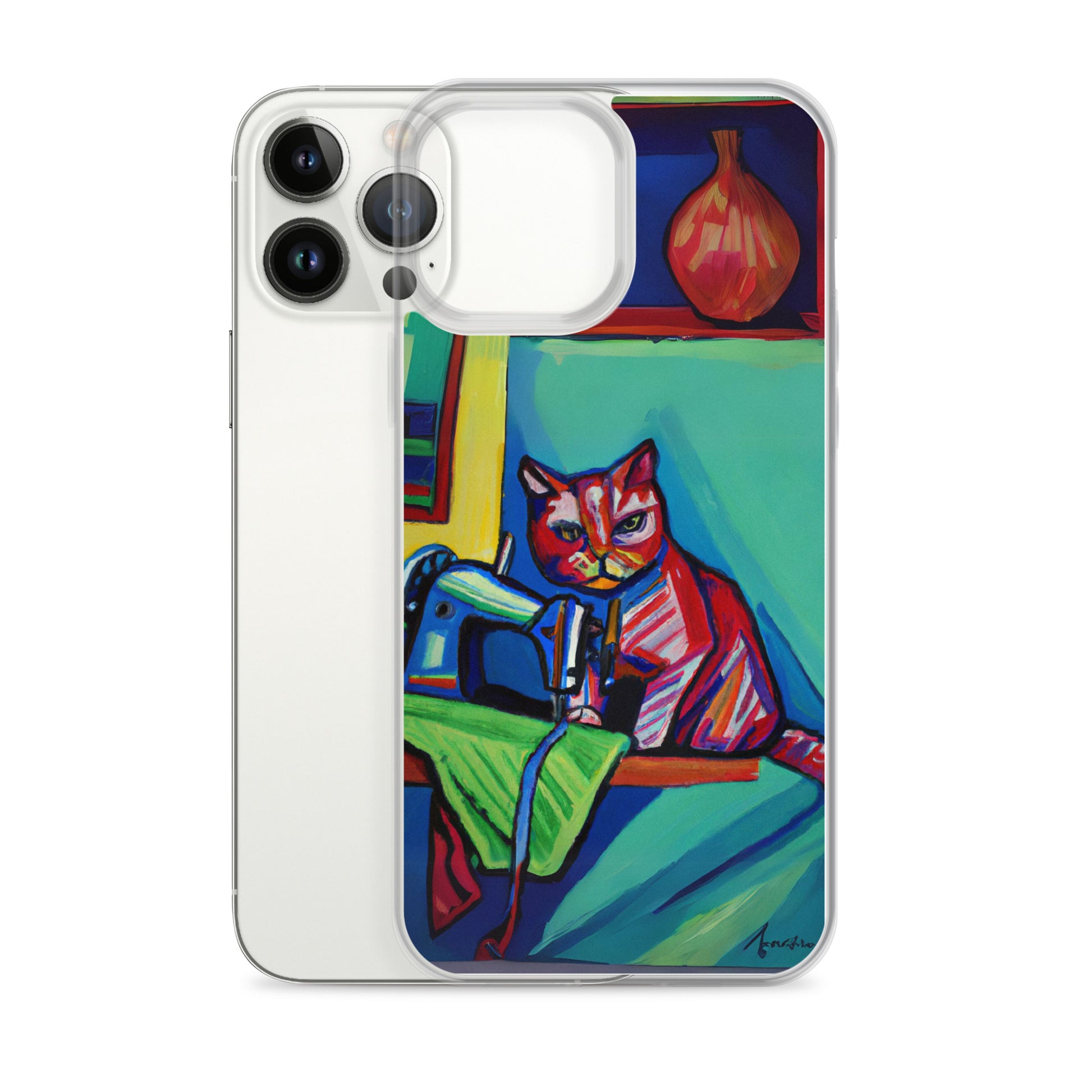 iPhone® "Sewing Cats" Clear Phone Case Design – The Perfect Gift for People who Love to Sew