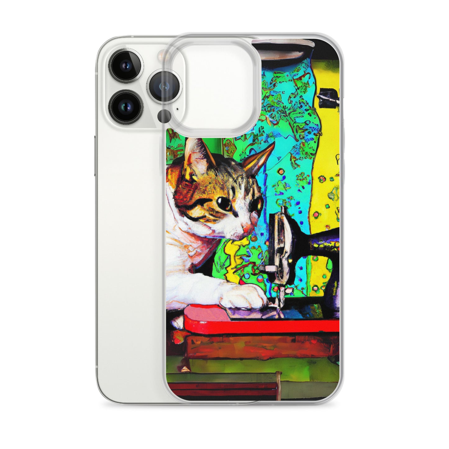 iPhone® "Sewing Cats" Clear Phone Case Design – The Perfect Gift for People who Love to Sew