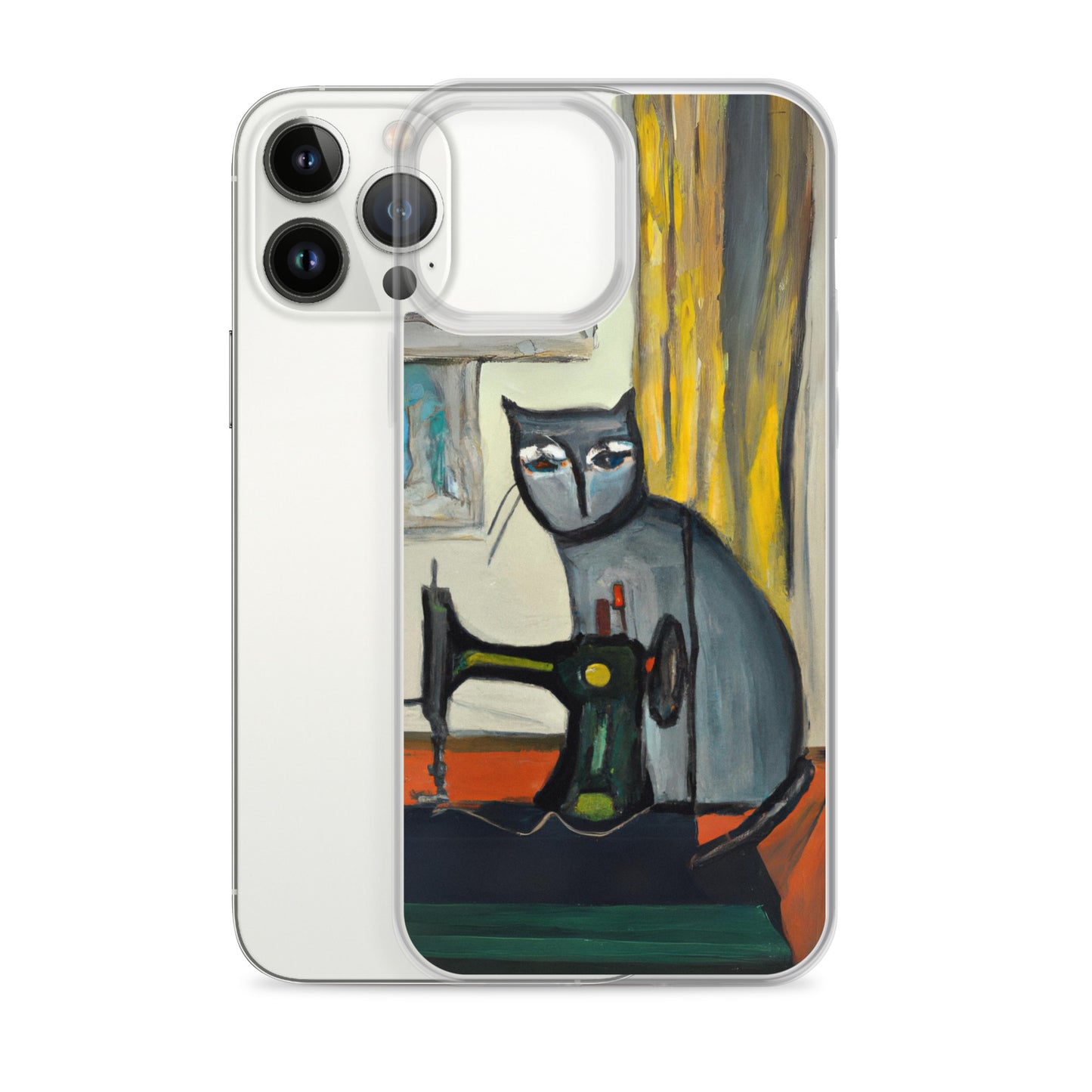 iPhone® "Sewing Cats" Clear Phone Case Design – The Perfect Gift for People who Love to Sew